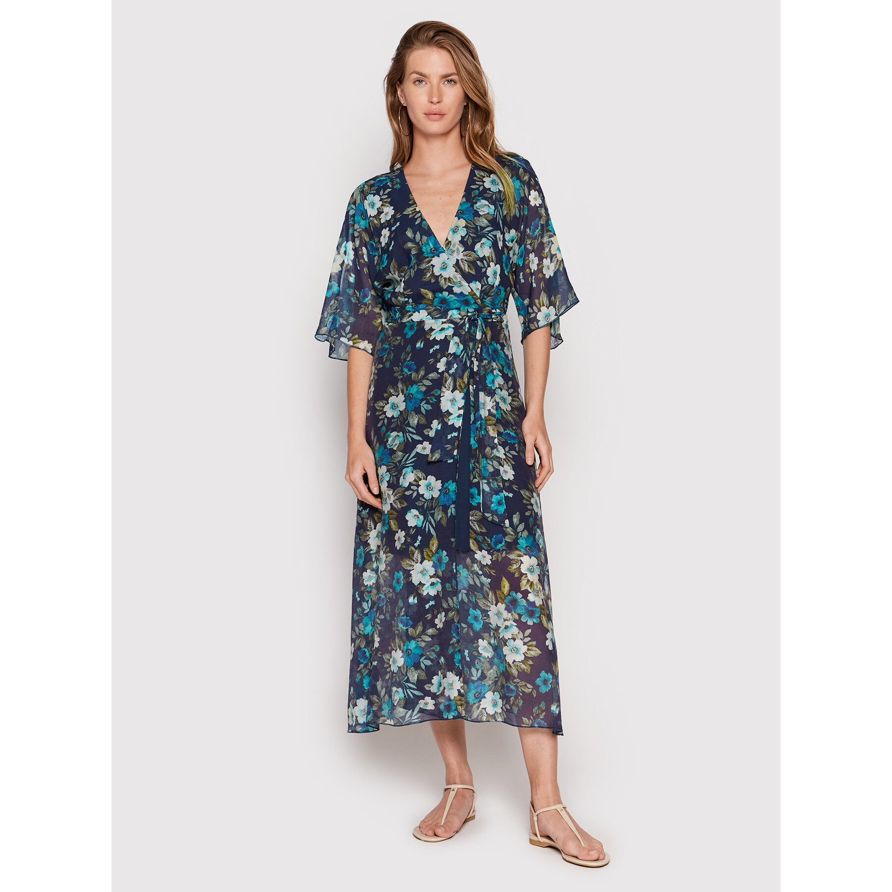 Guess Sommerkleid W2YK38 WEPQ0 Dunkelblau Regular Fit