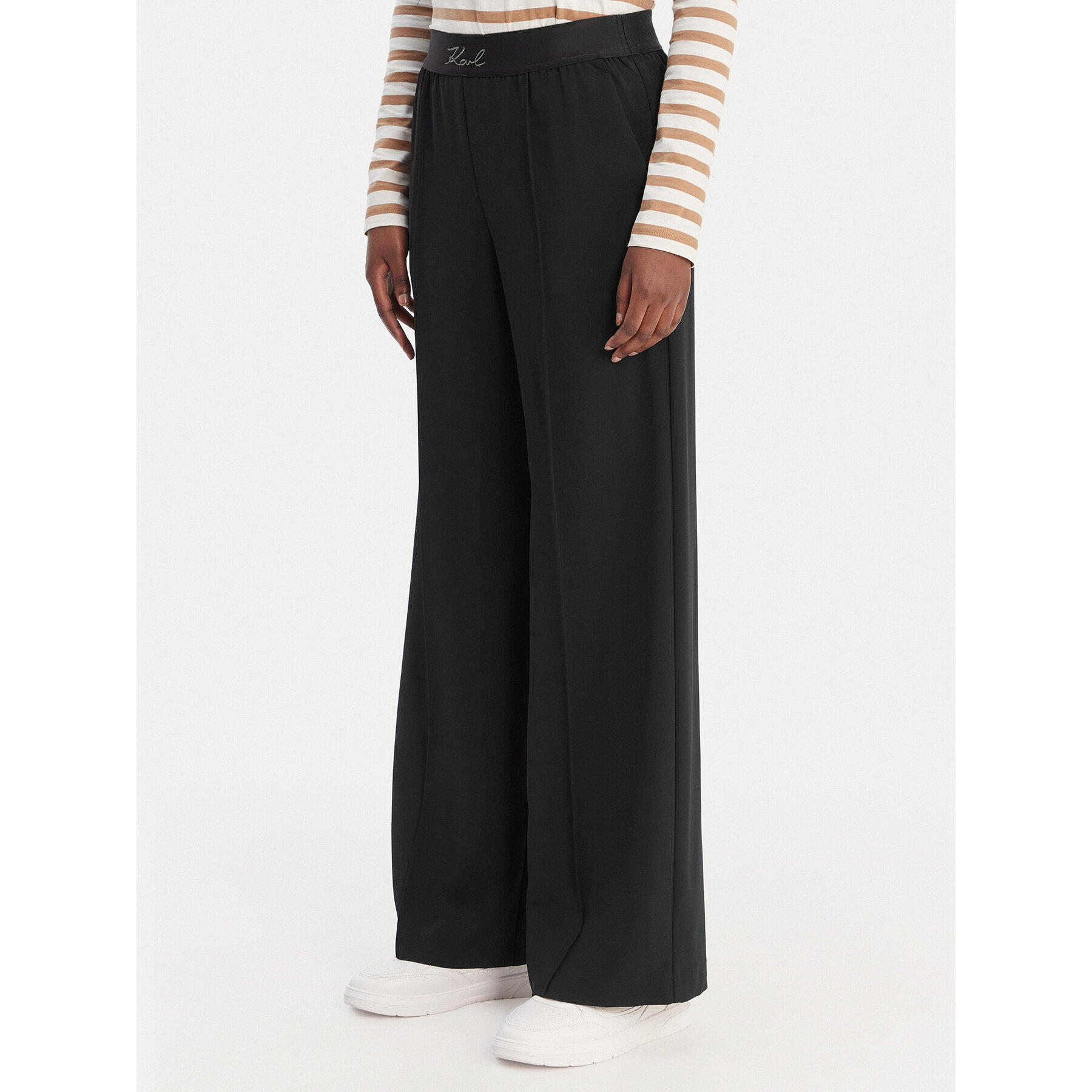 KARL LAGERFELD Stoffhose B1W10014 Schwarz Relaxed Fit