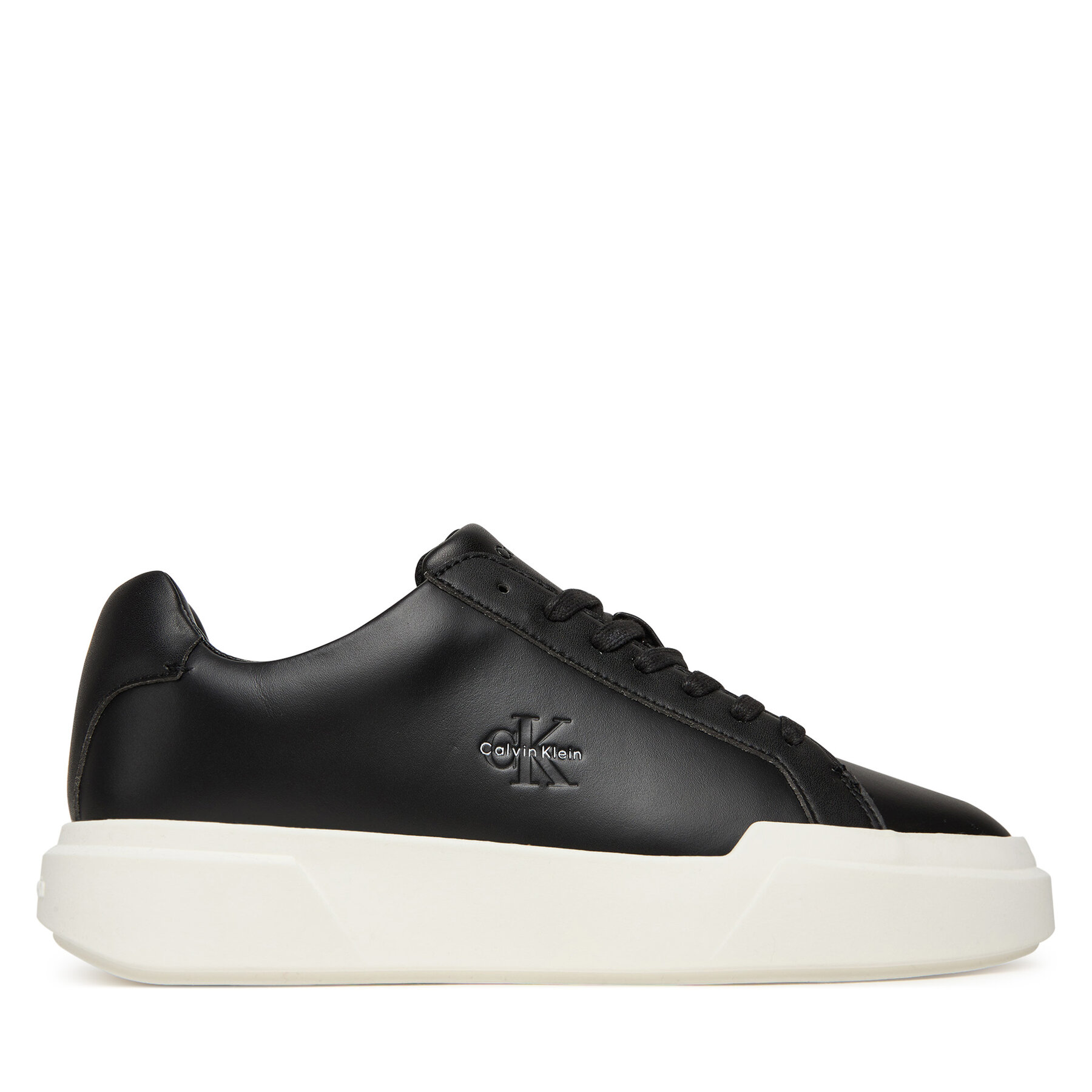 Snīkeri Calvin Klein Chunky Cupsole Laceup Lth Wn YW0YW01947 Melns