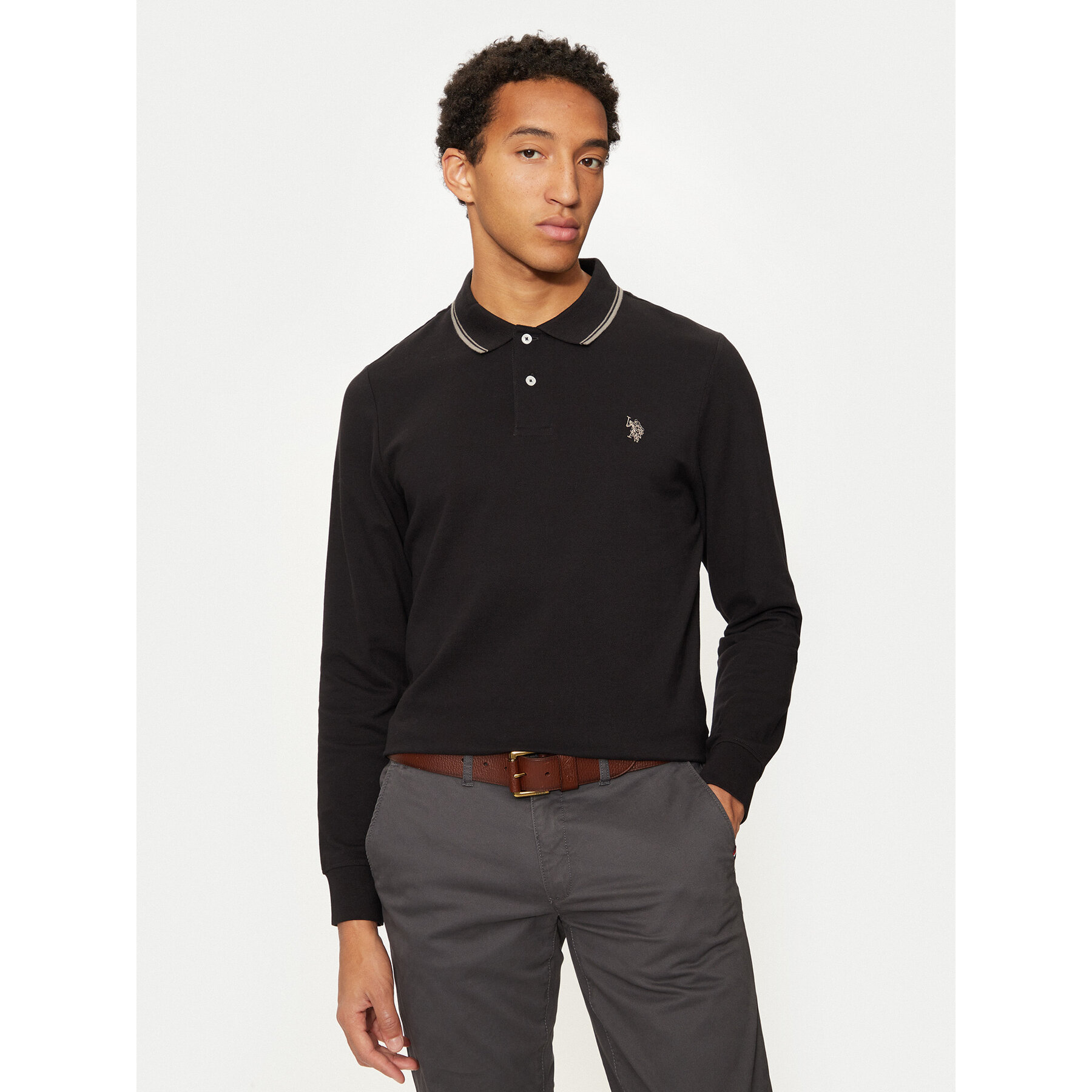 U.S. Polo Assn. Pólóing MUP2255 Fekete Regular Fit