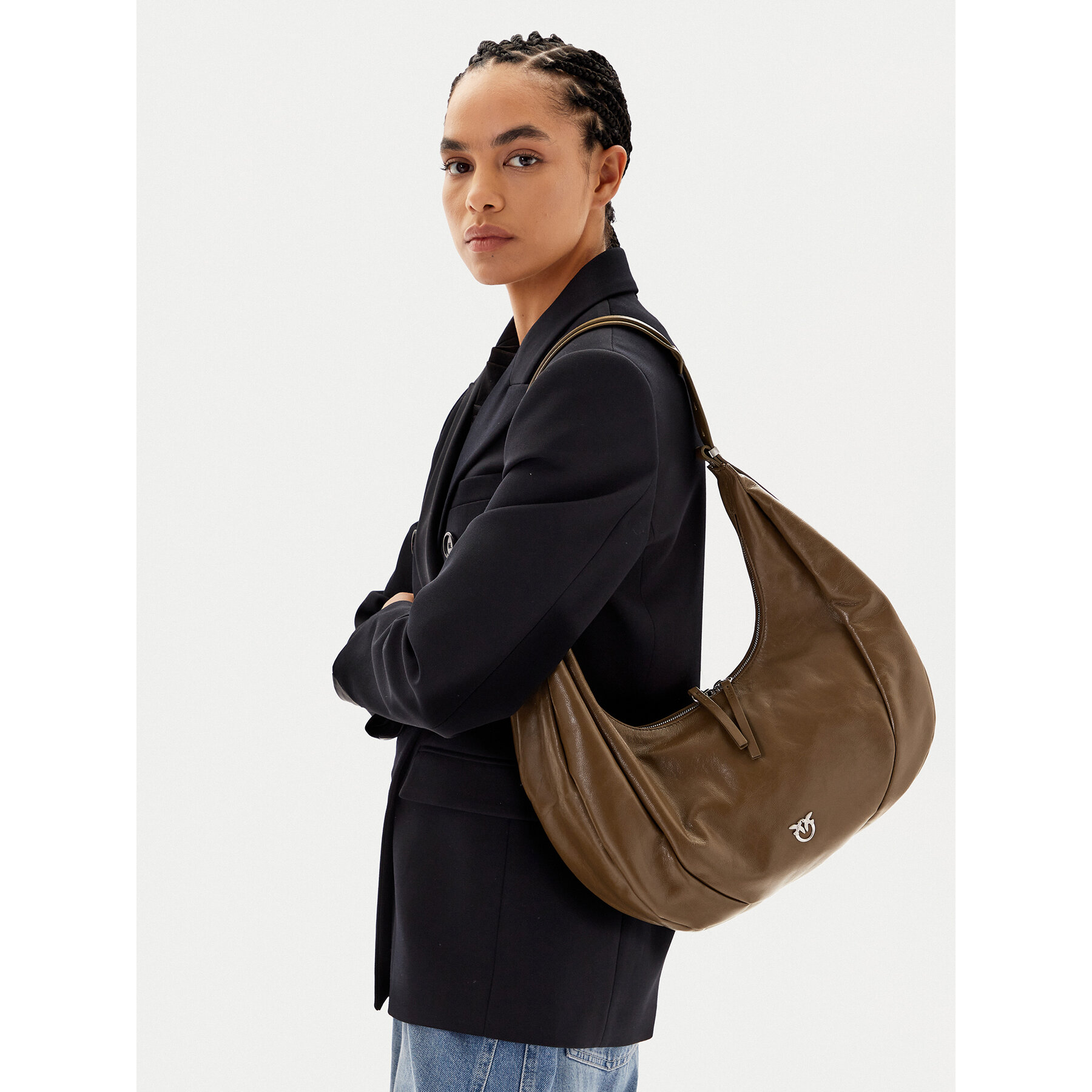 Дамска чанта PINKO Slouchy Hobo Big PE 25 PLTT 104295 A26J Каки