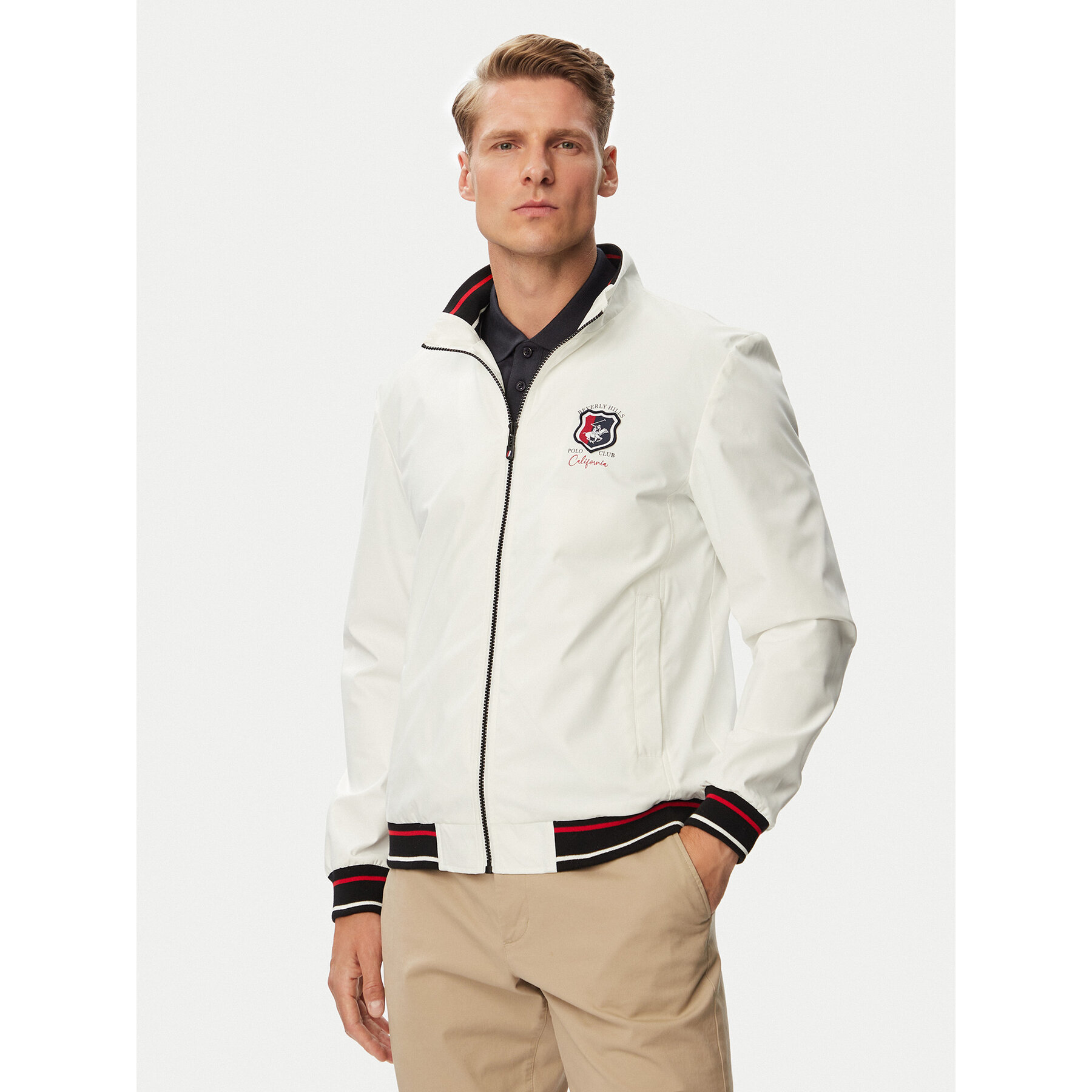 Beverly Hills Polo Club Übergangsjacke P-SS26M-JK0991-0001 Weiß Regular Fit