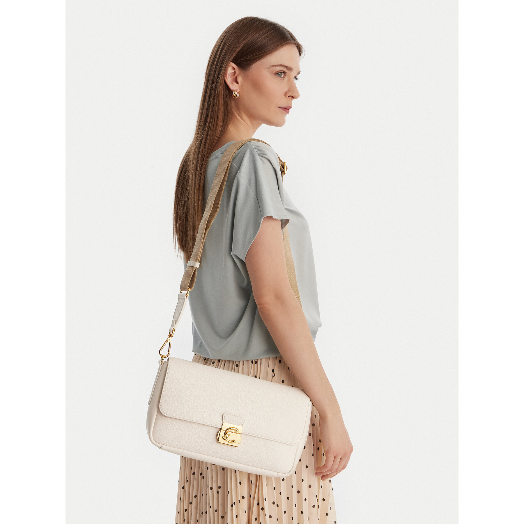 Geantă Coccinelle U4K Coccinelle C-Me Lock E1 U4K 12 01 01 Écru