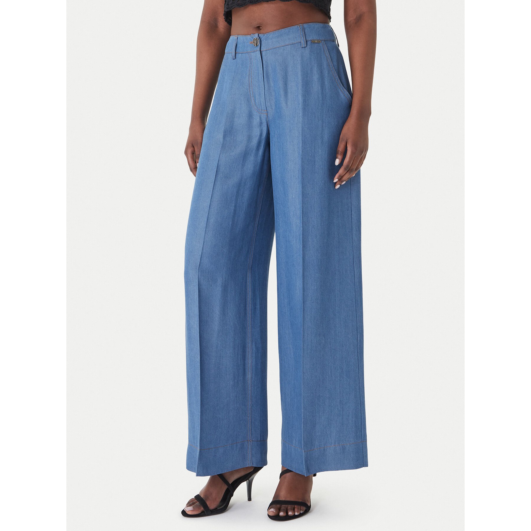 Fracomina Palazzohose FS26SV3005D46901 Blau Wide Leg