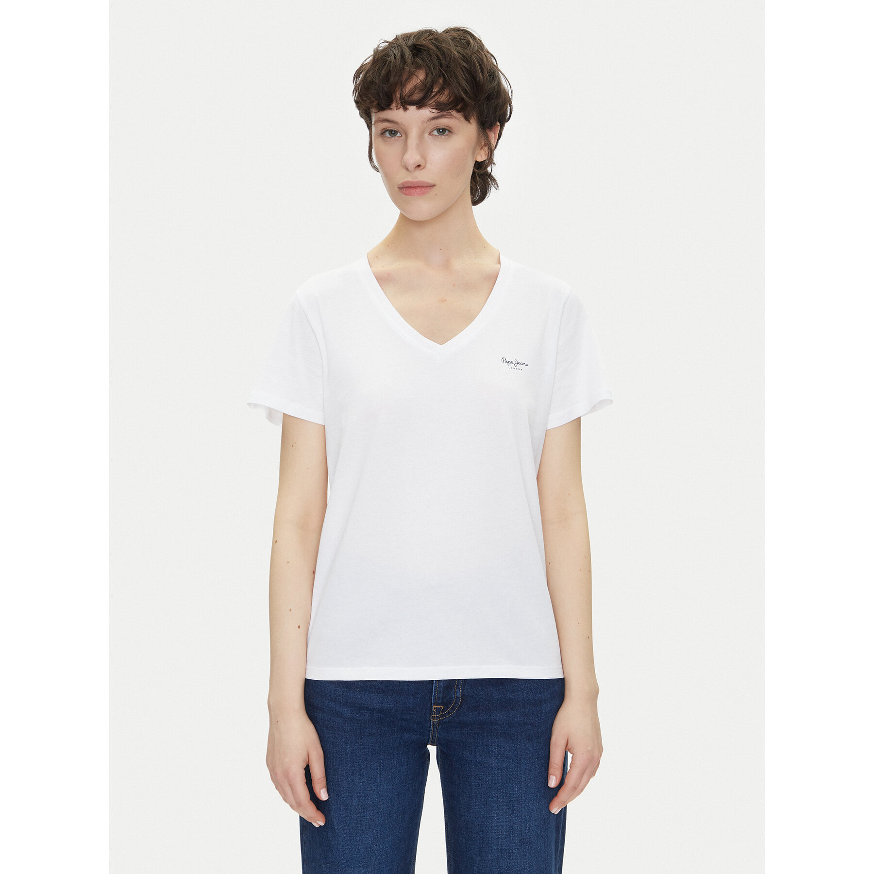 Pepe Jeans Póló Macy PL506051 Fehér Regular Fit