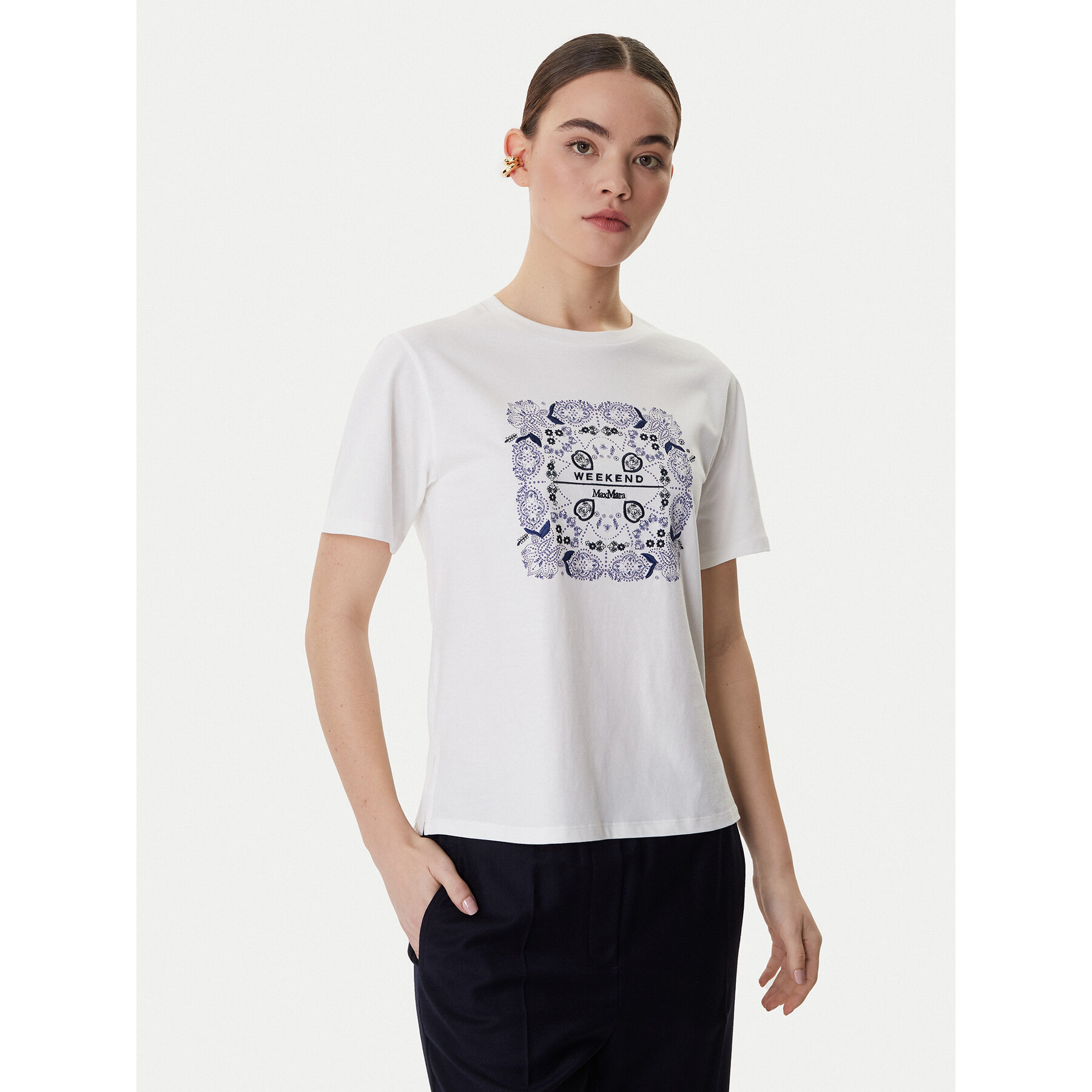 Weekend Max Mara T-Shirt West 2615971041 Weiß Regular Fit