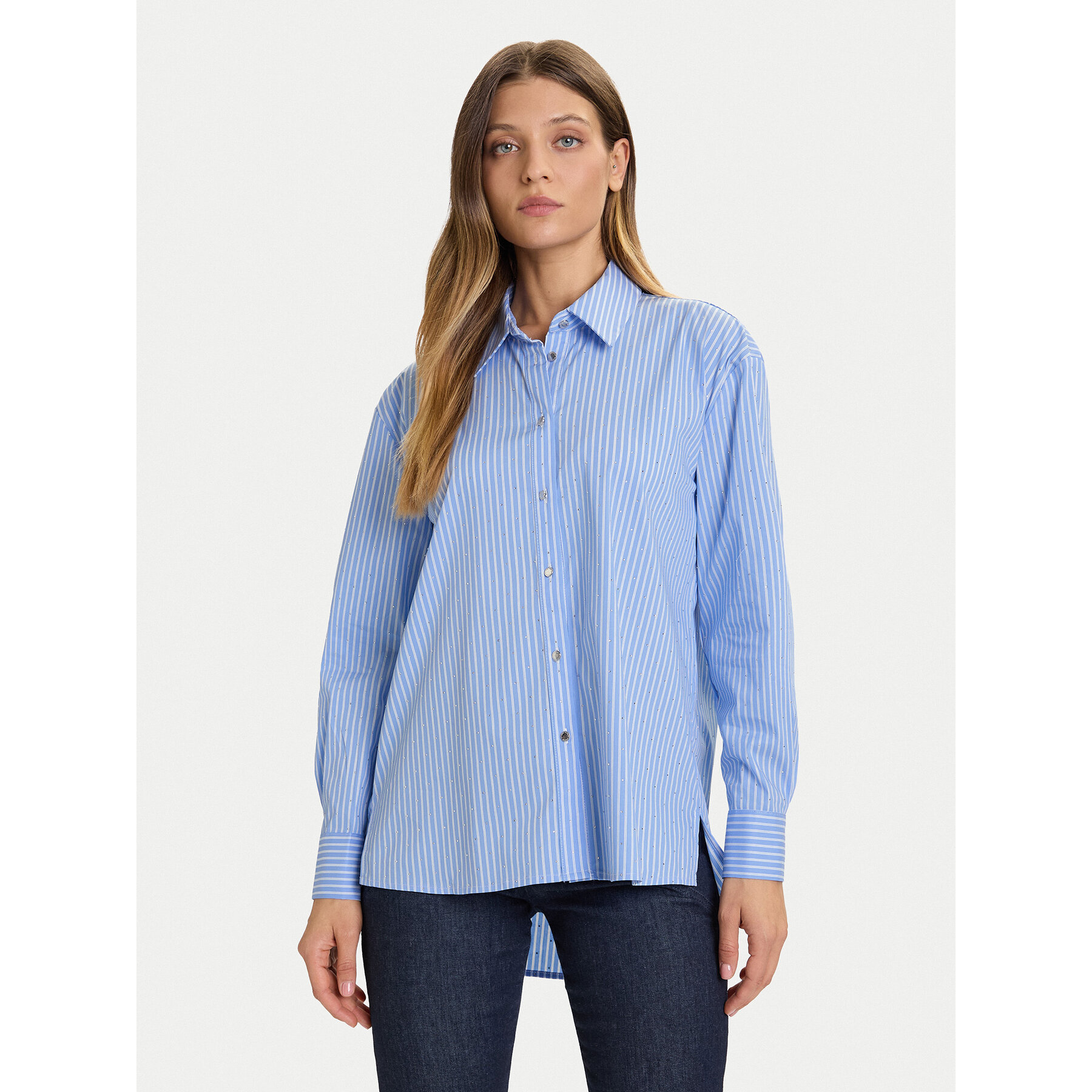 Morgan Hemd 252-CRAY Blau Loose Fit