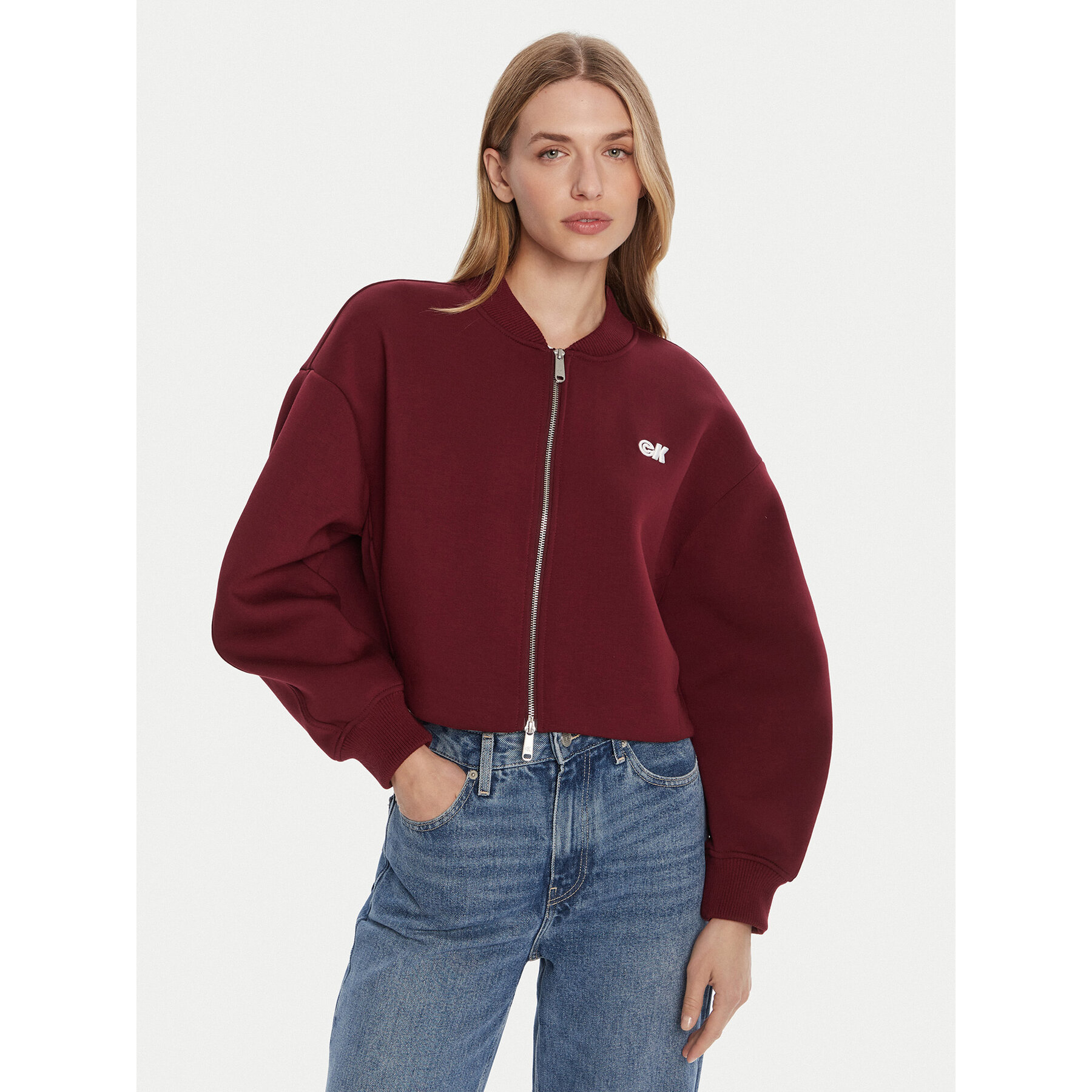 Calvin Klein Jeans Bomberjacke LV047C524G Dunkelrot Oversize