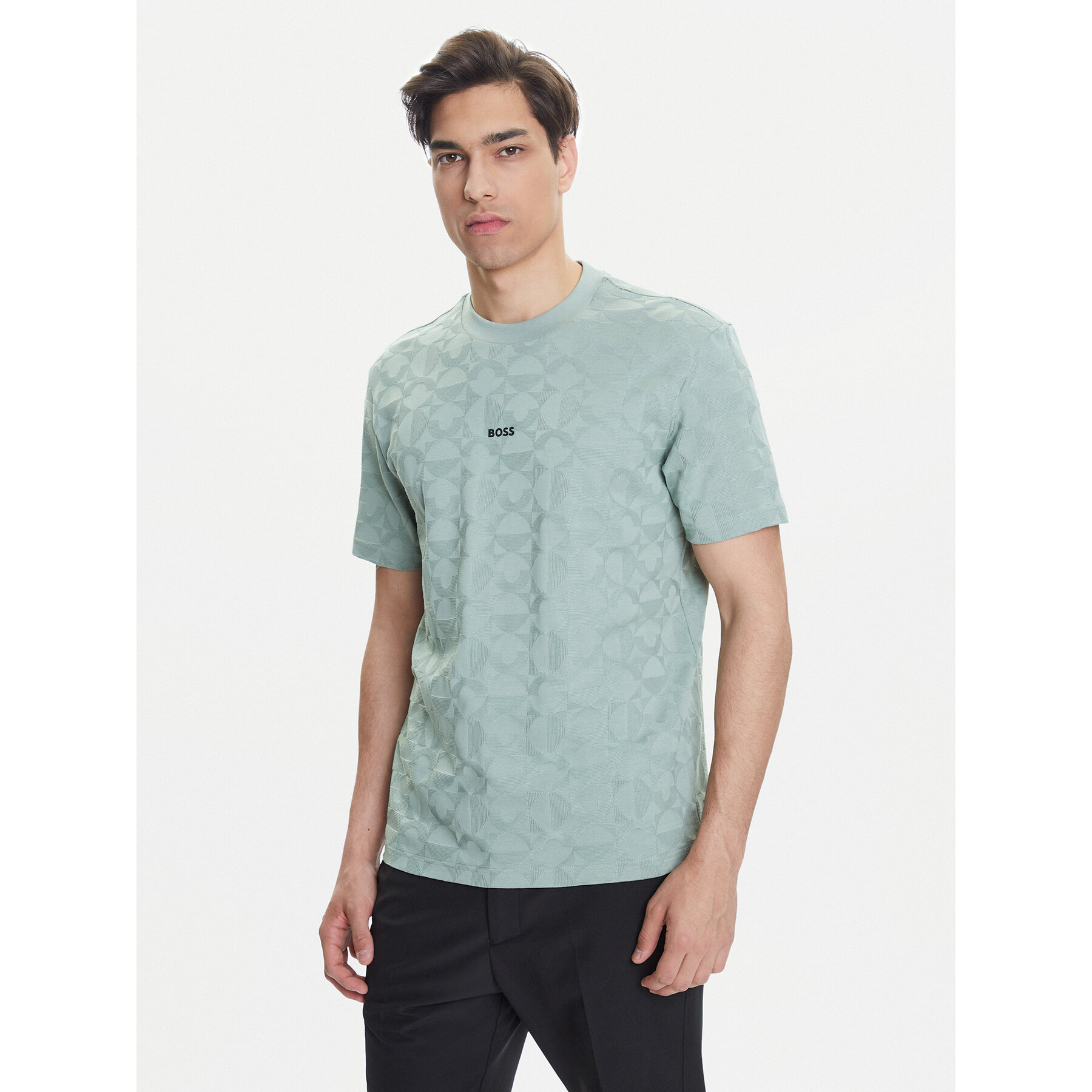 BOSS T-shirt 50538184 Verde Relaxed Fit