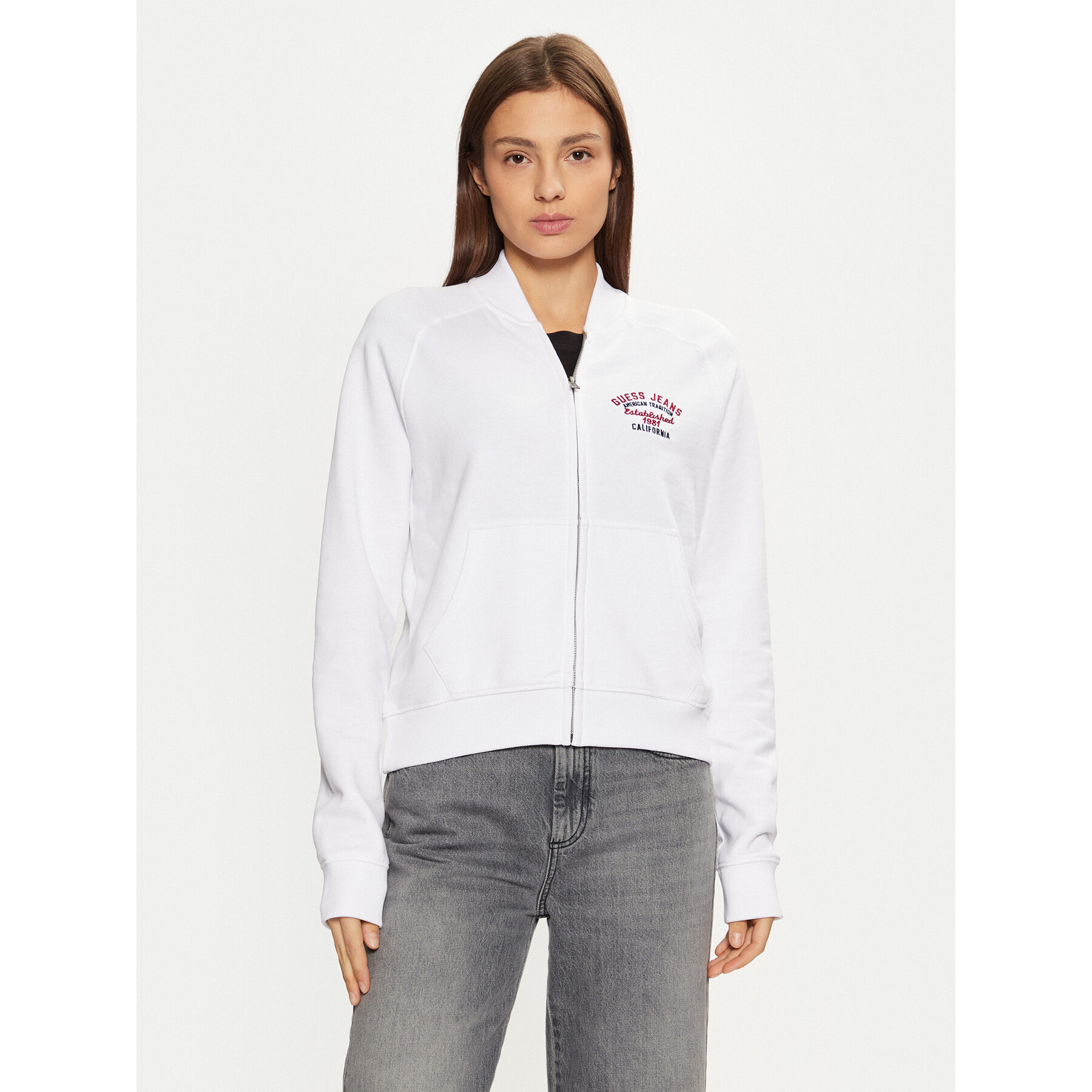 Guess Jeans Sweatshirt W5RQ22 K68I4 Weiß Regular Fit