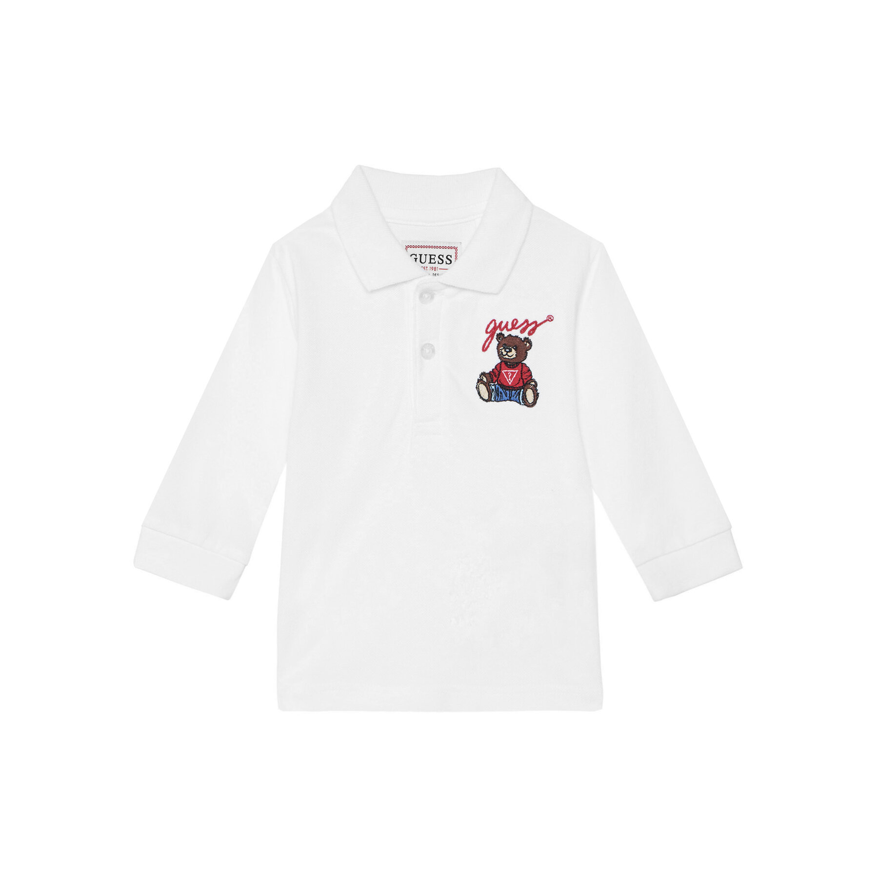 Guess Polo marškinėliai N5YP00 KADZ4 Balta Regular Fit
