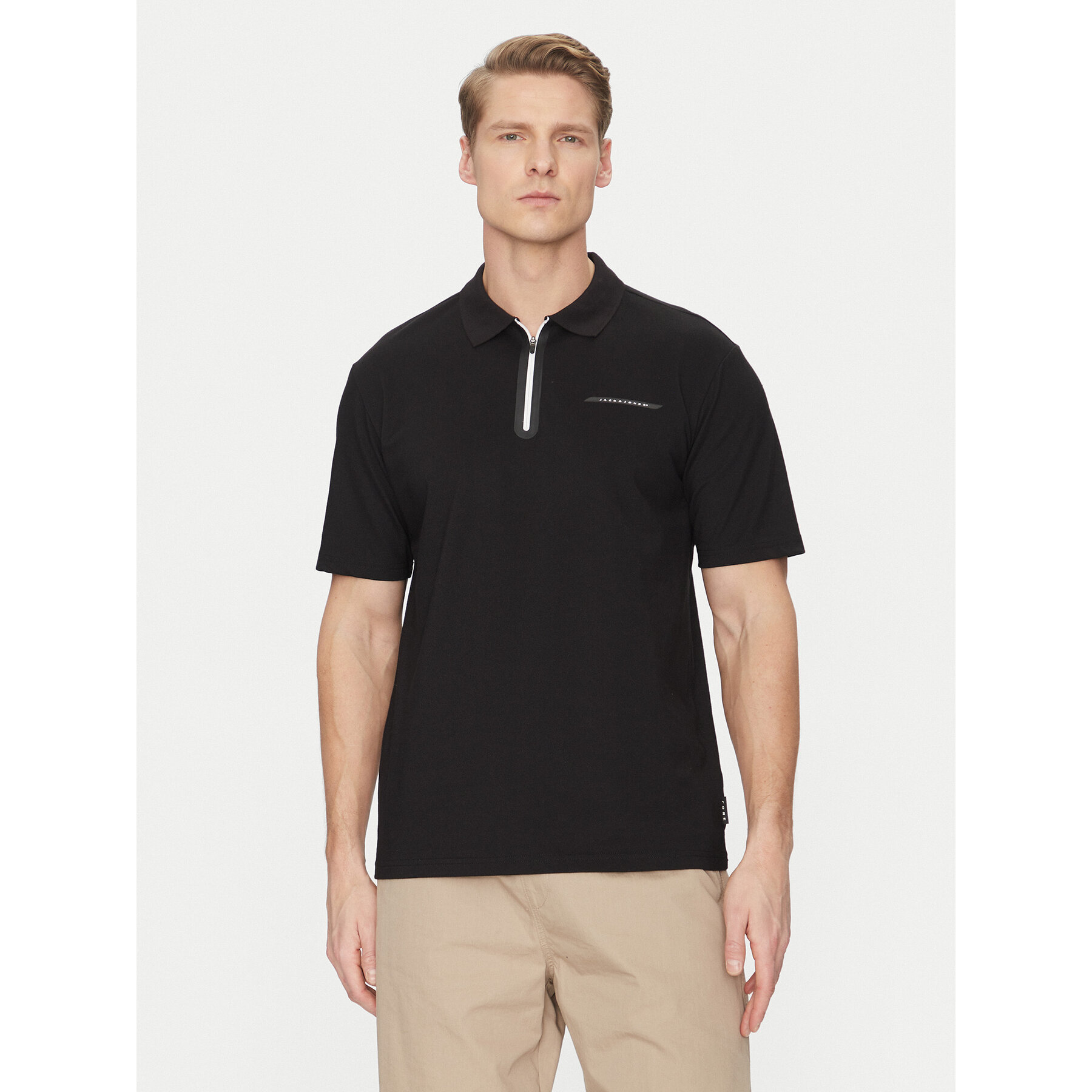 Jack & Jones Polo majica Fusion 12273127 Črna Regular Fit