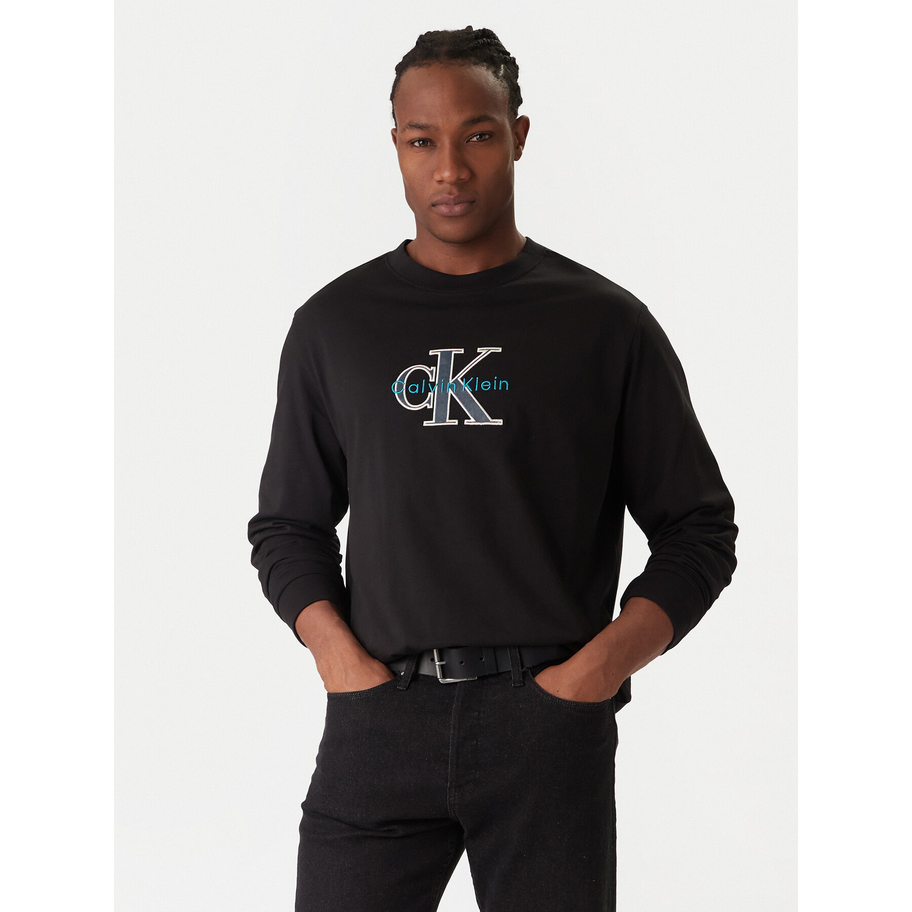 Calvin Klein Jeans Sweatshirt LV04RE257G Schwarz Regular Fit