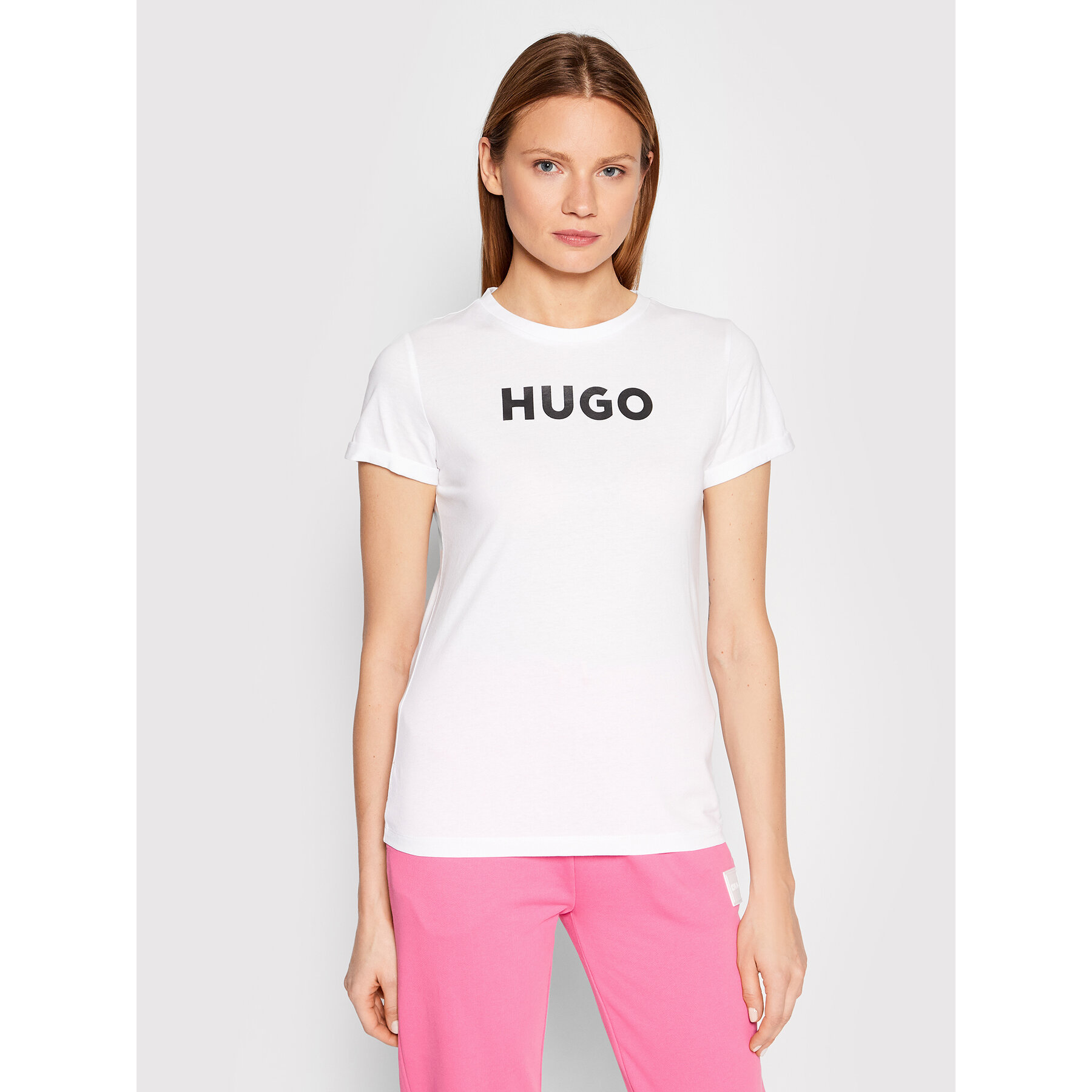 Hugo T-Shirt 50473813 Λευκό Slim Fit