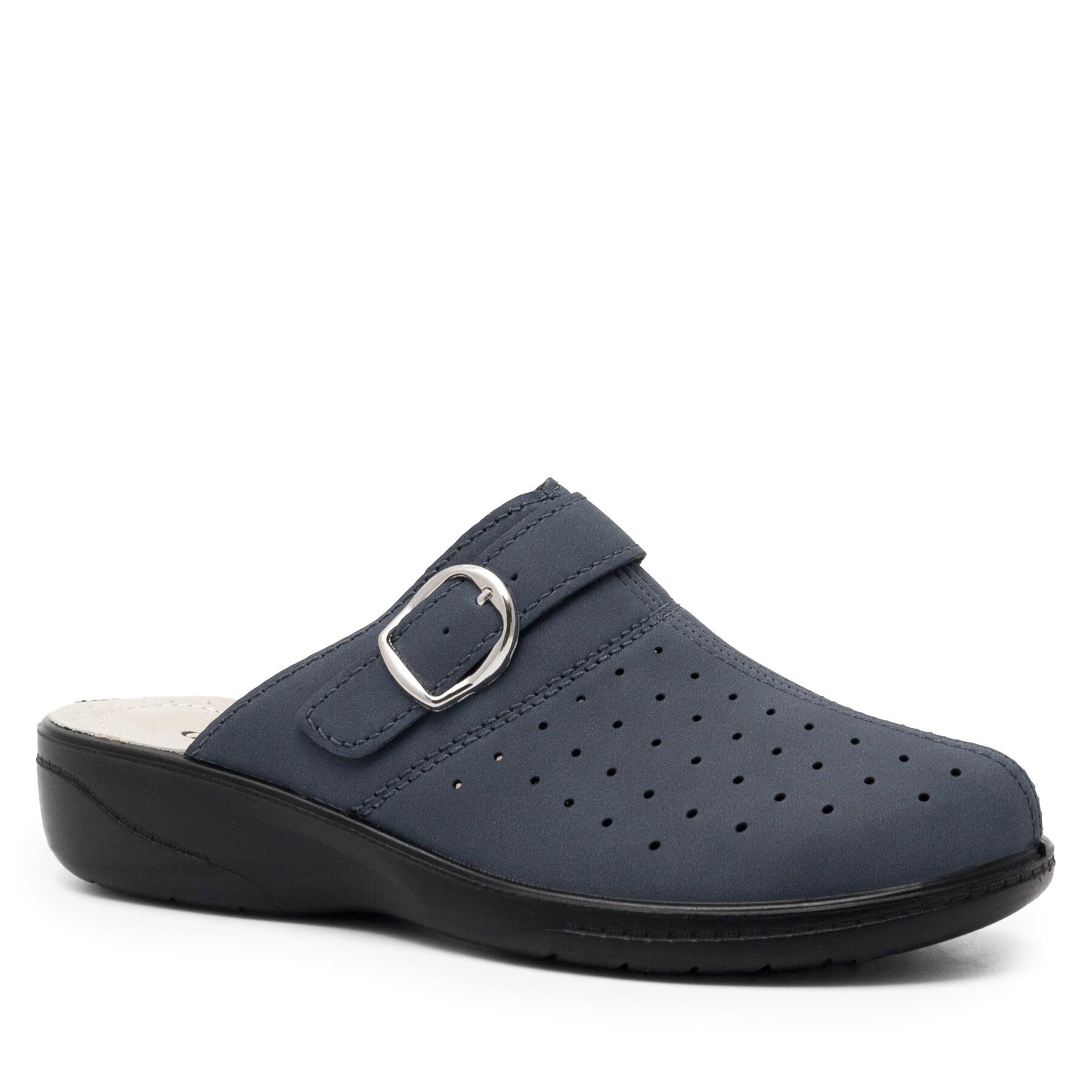 Damen Pantoletten Clara Barson, Schuhgröße 42, Dunkelblau, WS010904-01