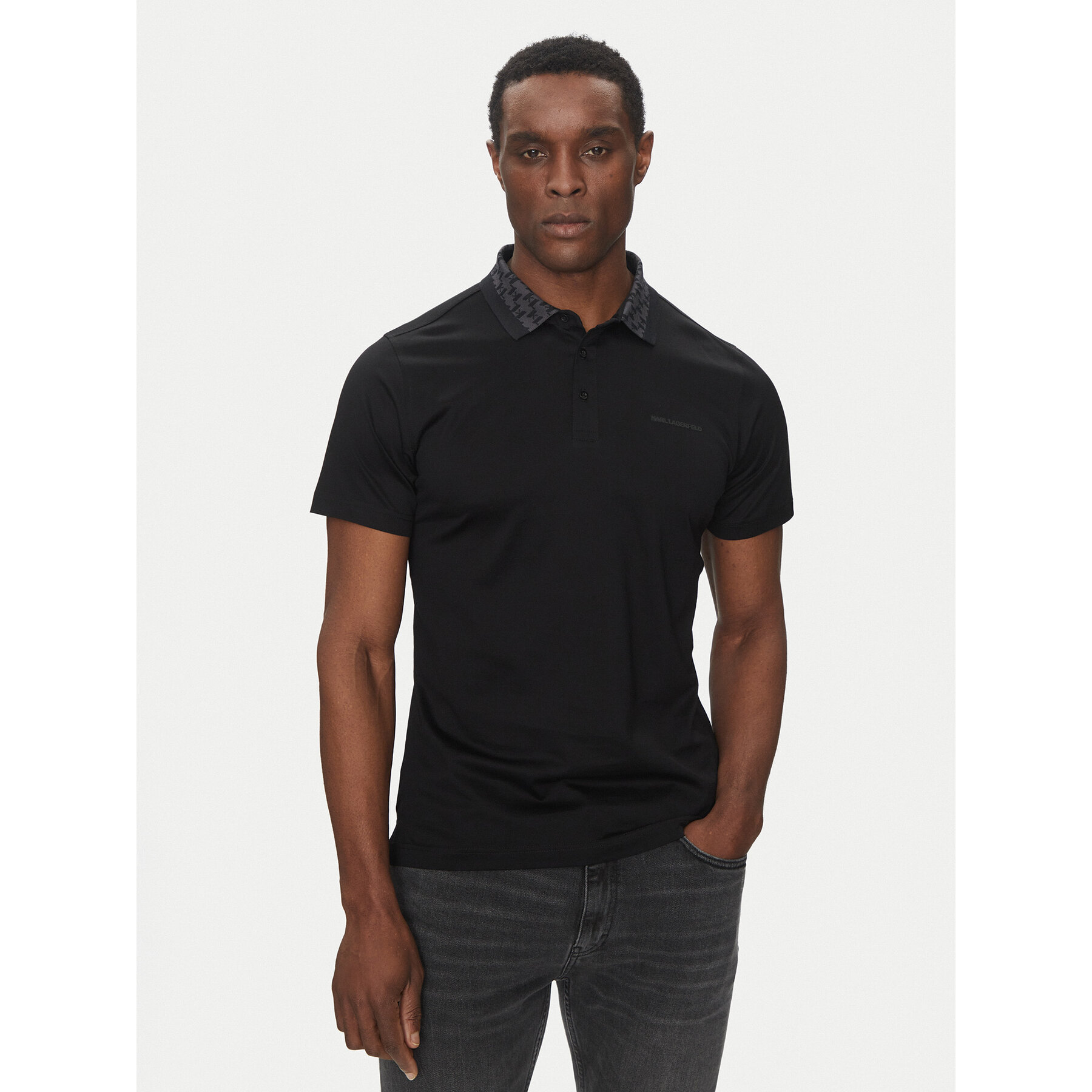 KARL LAGERFELD Pólóing 745001 552200 Fekete Slim Fit