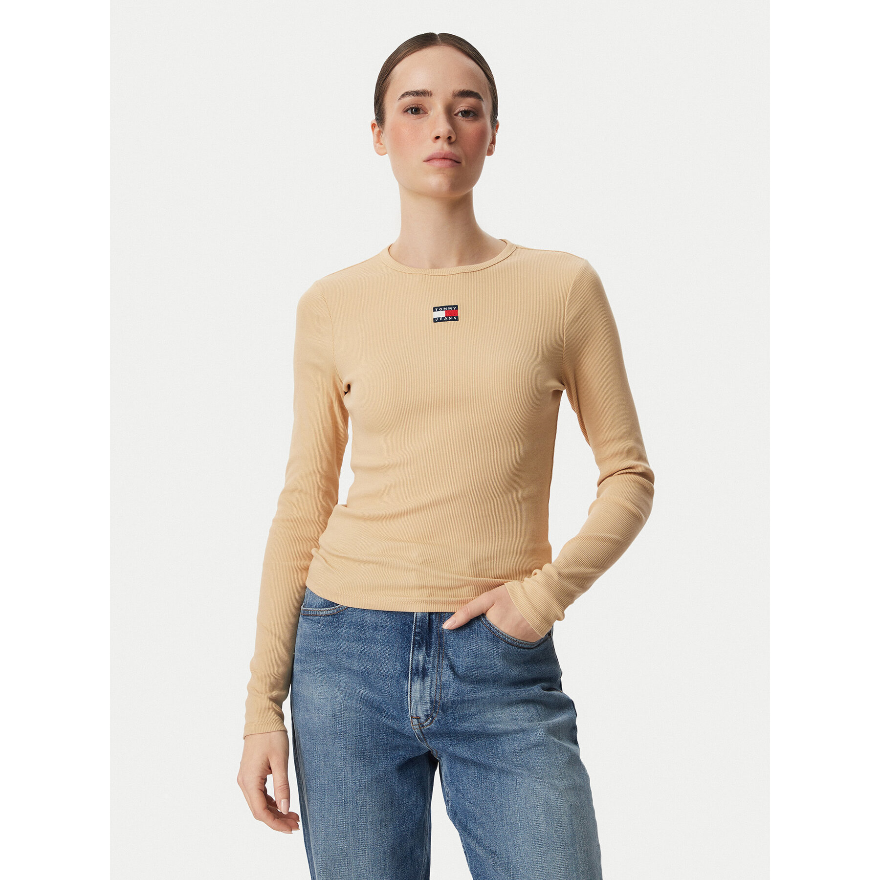 Tommy Jeans Bluse DW0DW20178 Gelb Slim Fit