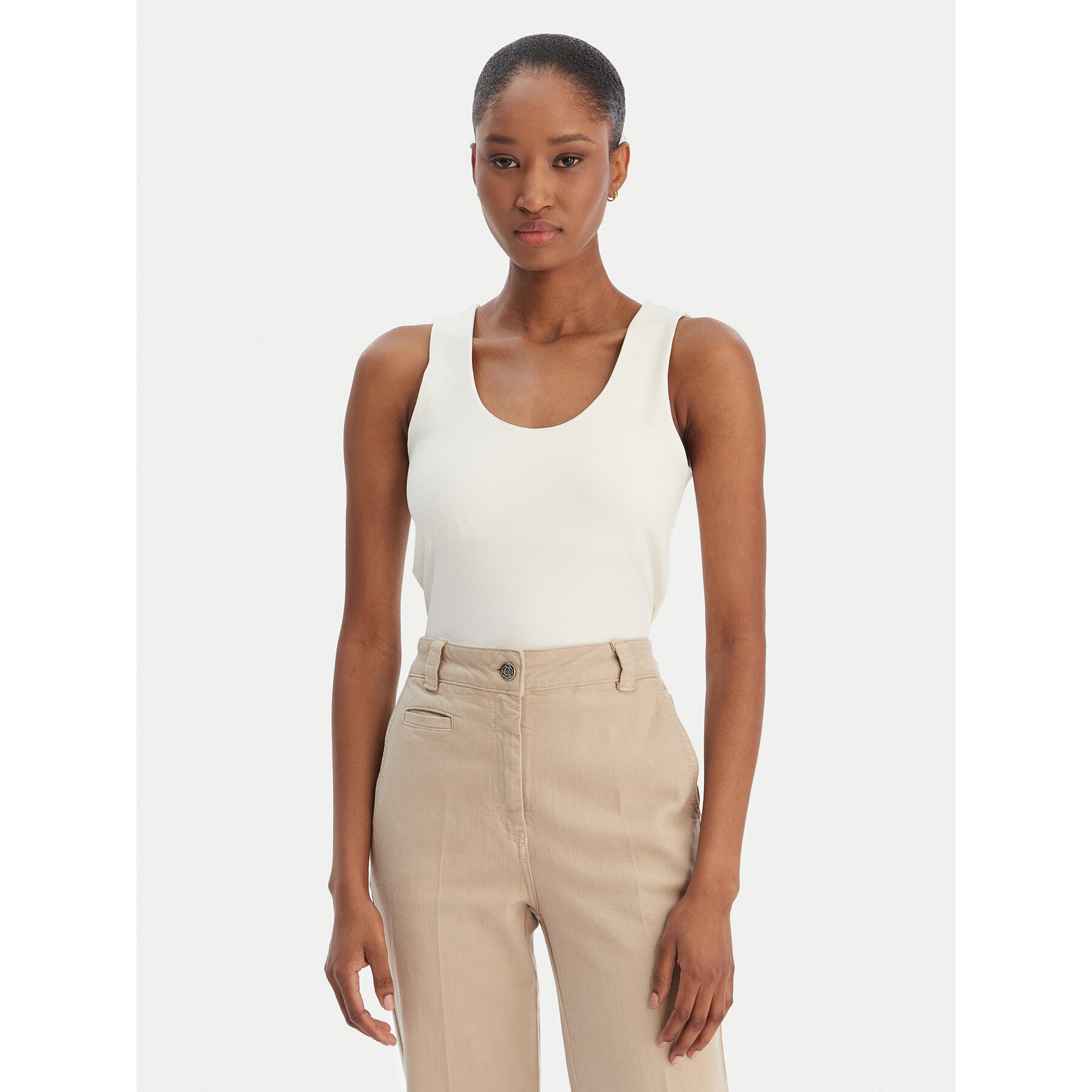 Marella Top Tiglio 2615941051 Écru Slim Fit