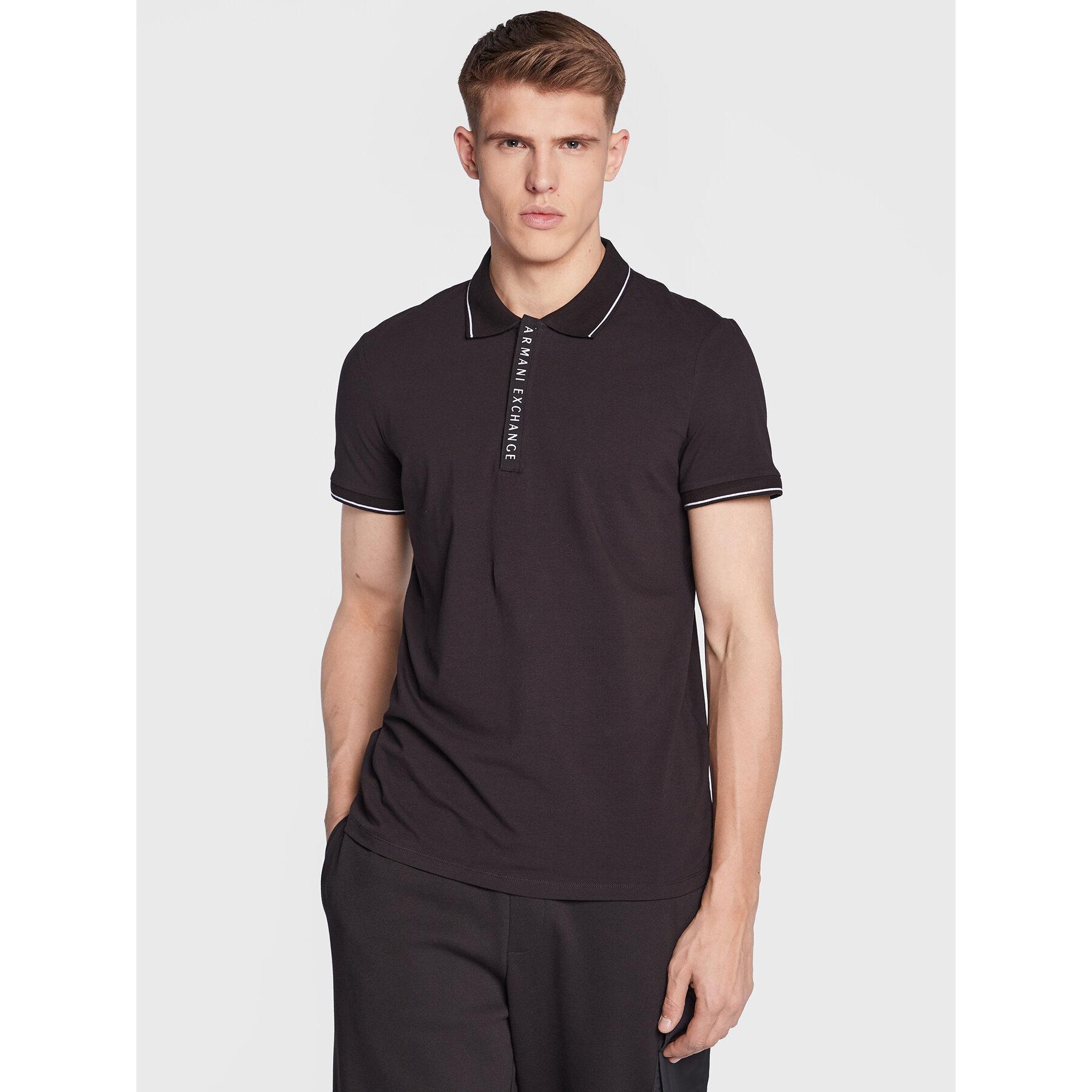 Armani Exchange Polo 8NZF71 ZJH2Z 1200 Nero Regular Fit