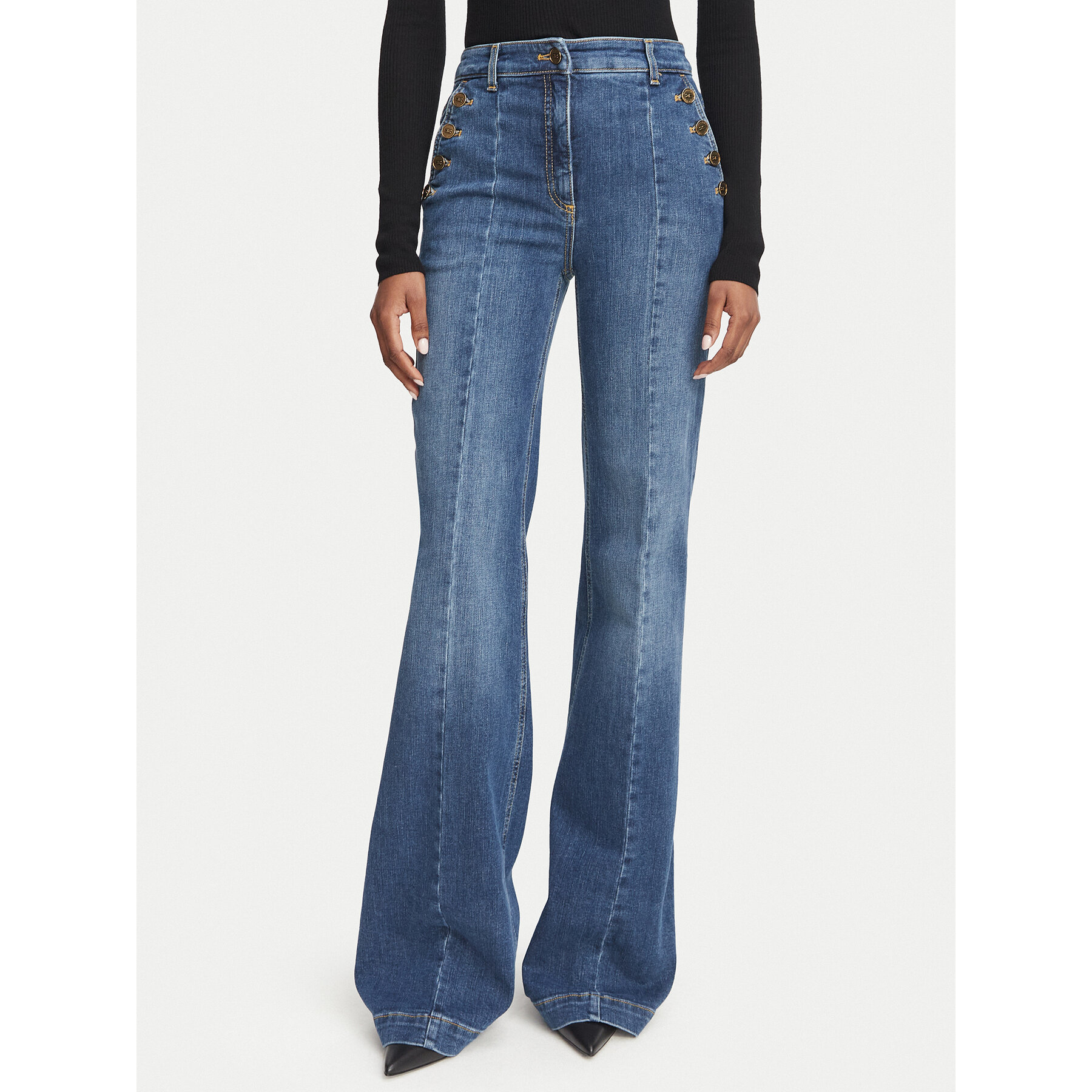 Elisabetta Franchi Jeans PJ-12D-66E2-V520 Blau Palazzo Fit