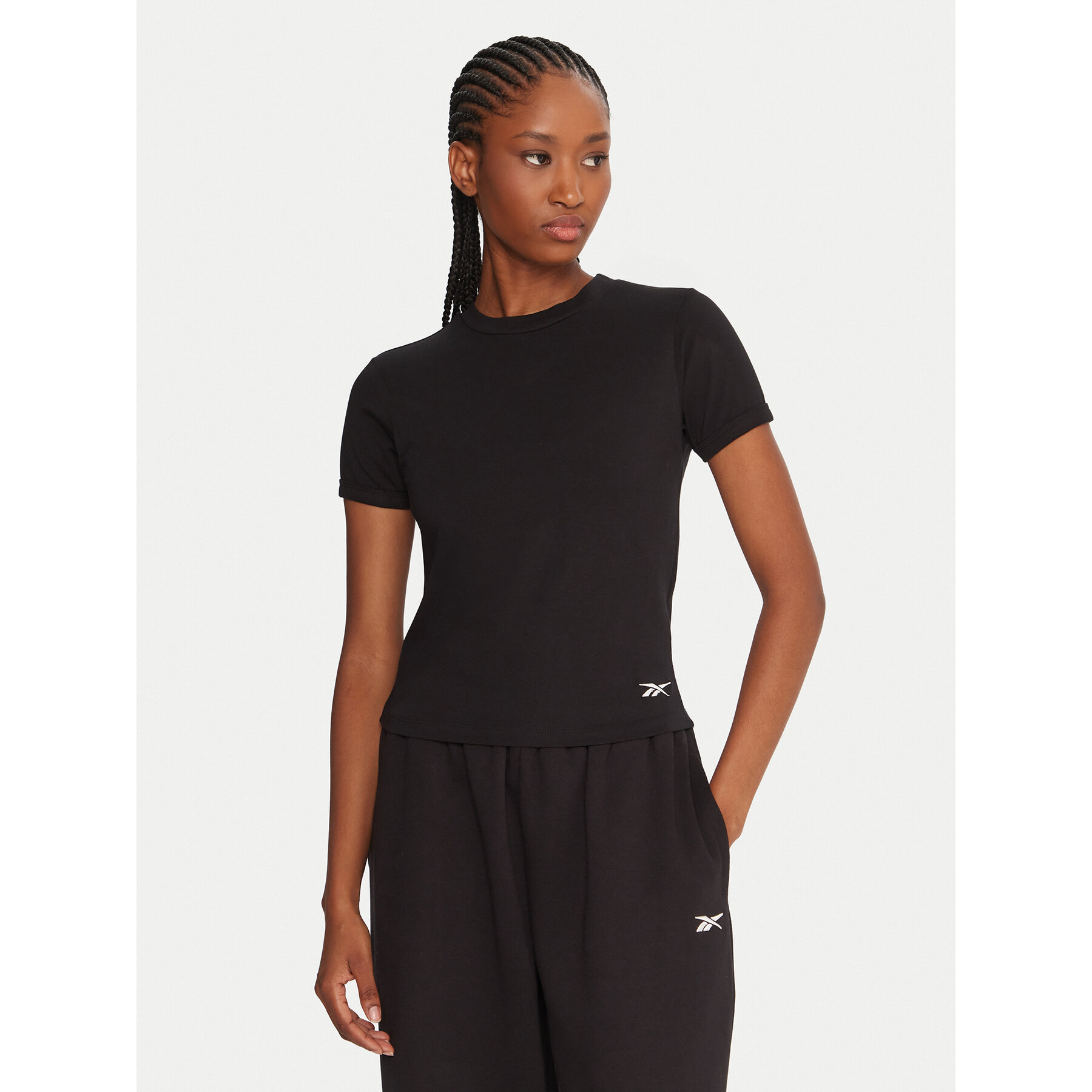 Reebok T-Shirt RK25309CCW Schwarz Slim Fit
