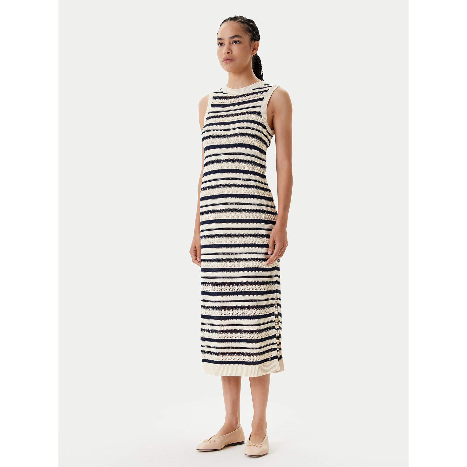 Tommy Hilfiger Strickkleid WW0WW45649 Beige Slim Fit