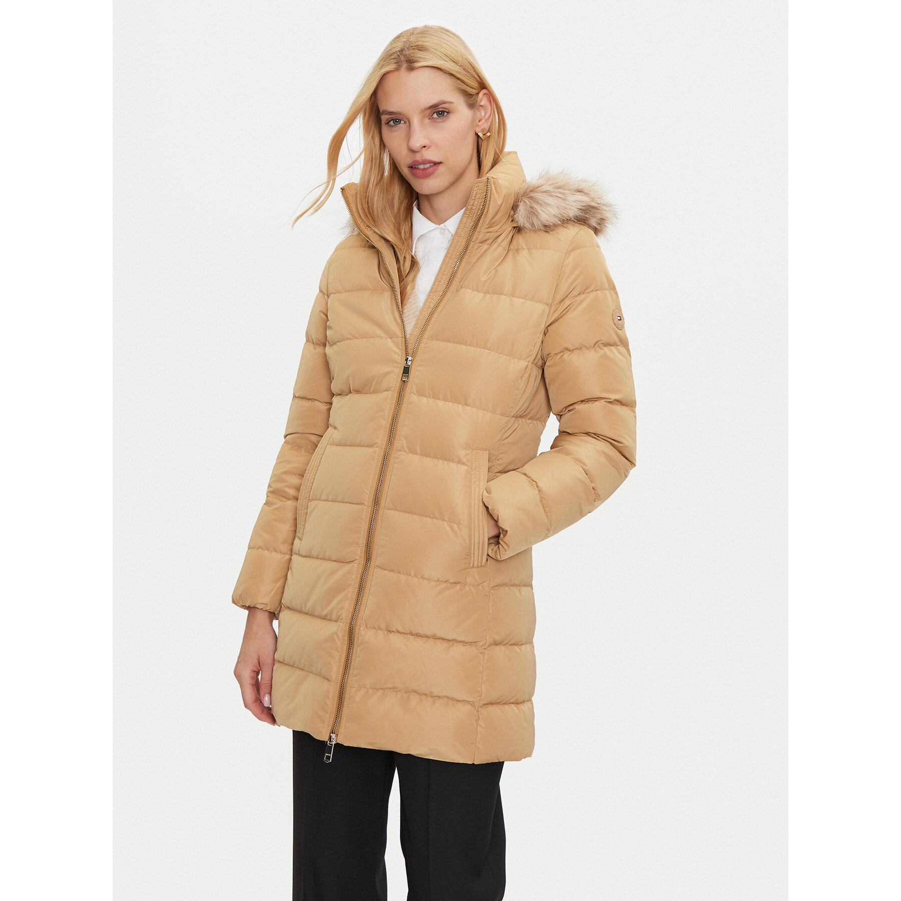 Tommy Hilfiger Daunenjacke Heritage WW0WW43234 Beige Regular Fit