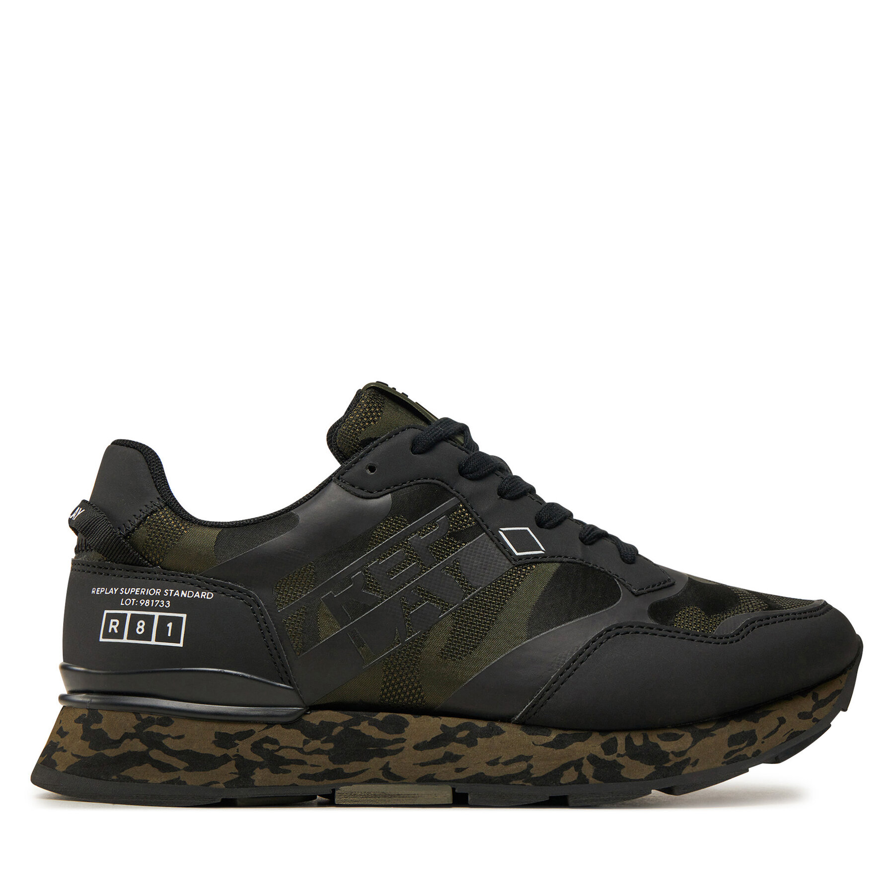 Pánske Sneakersy REPLAY, Rozmer: 41, Zelená, Arthur Hidden Camo Patterned Sneakers GMS68.000.C0090T