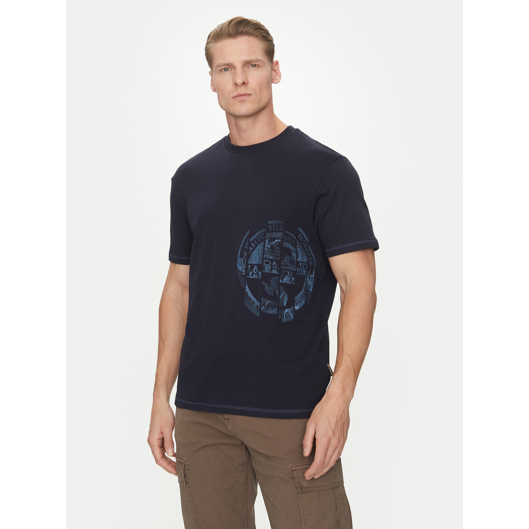 Napapijri T-Shirt S-Vanni NP0A4IEA Σκούρο μπλε Regular Fit