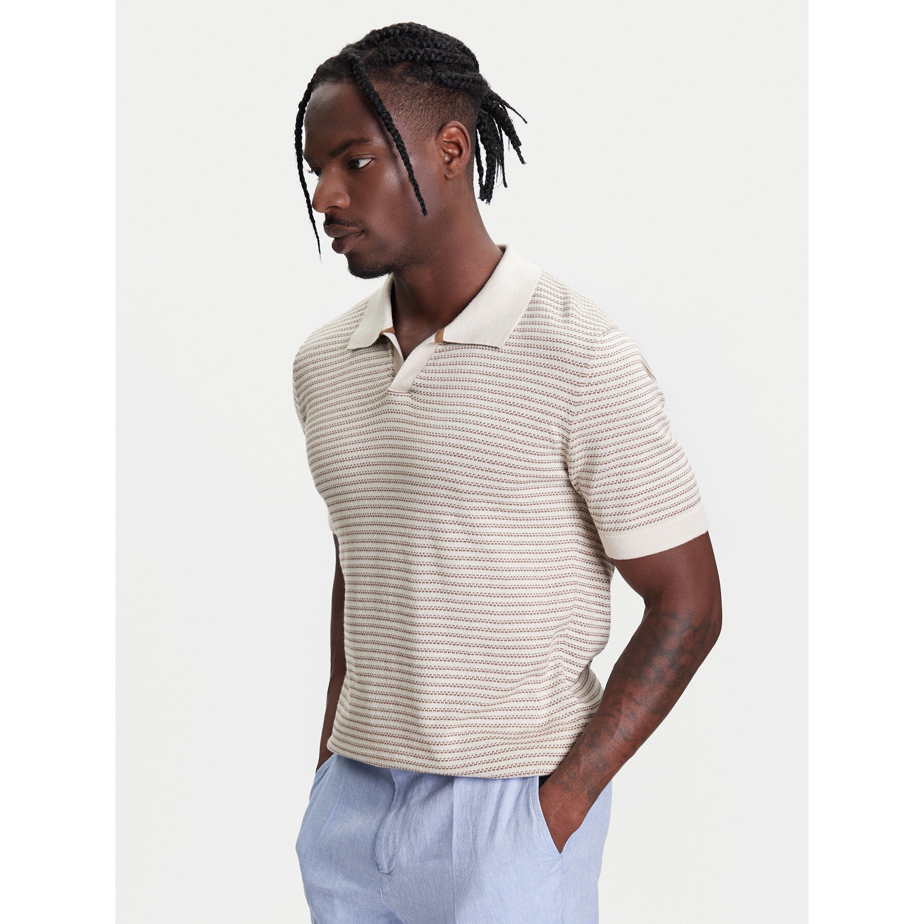 United Colors Of Benetton Pólóing 1094K301J Bézs Regular Fit