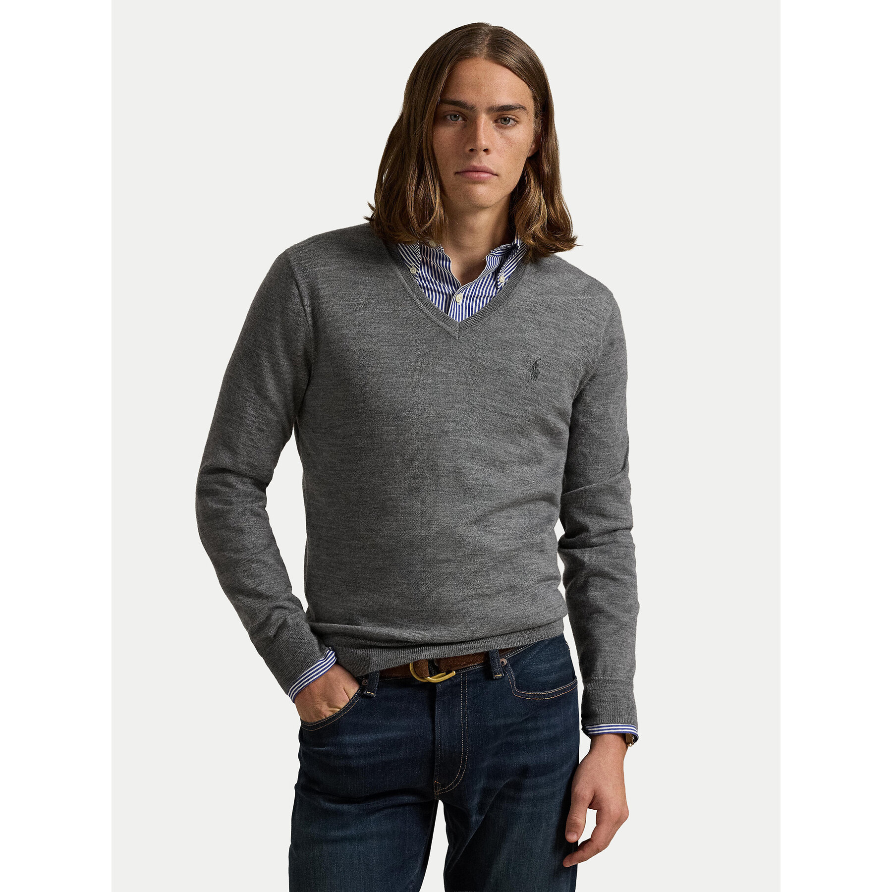 Polo Ralph Lauren Pullover 710941105002 Dunkelgrau Regular Fit