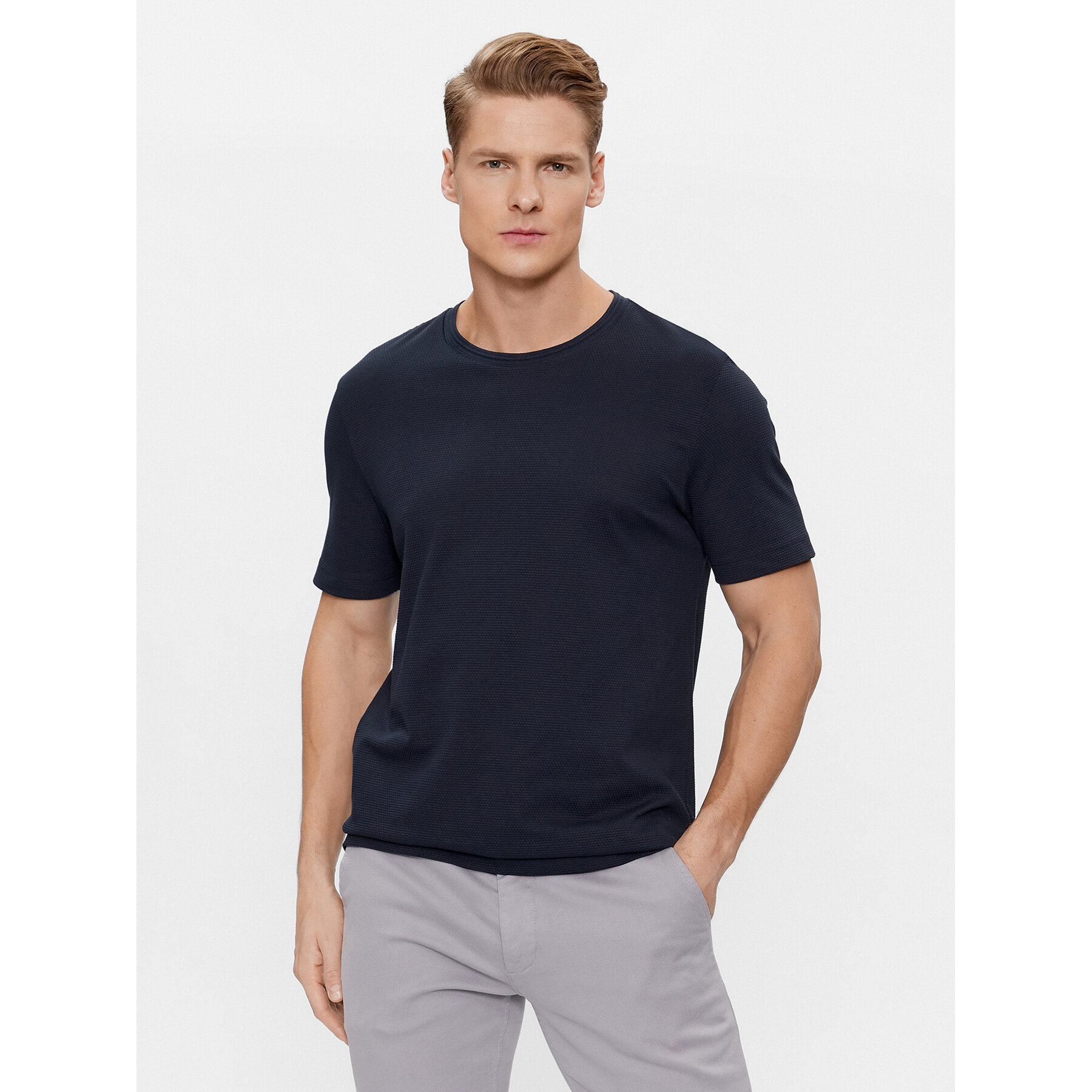 Boss Póló Tiburt 240 50452680 Sötétkék Regular Fit