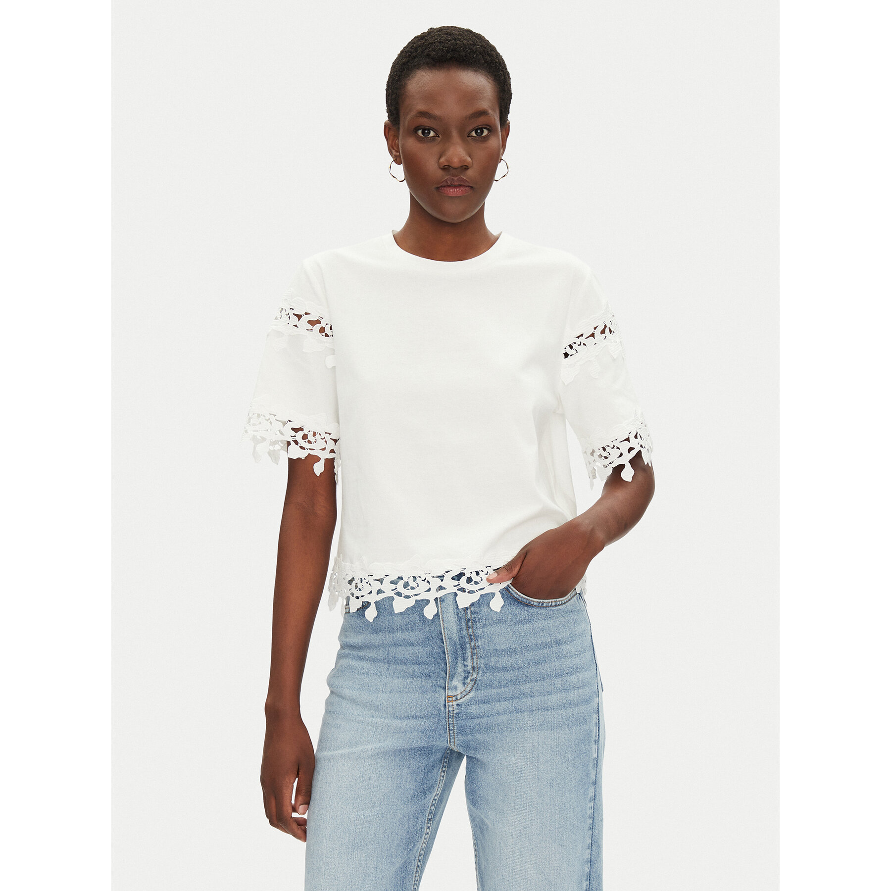 Morgan T-Shirt 251-DFUTUR M Λευκό Regular Fit