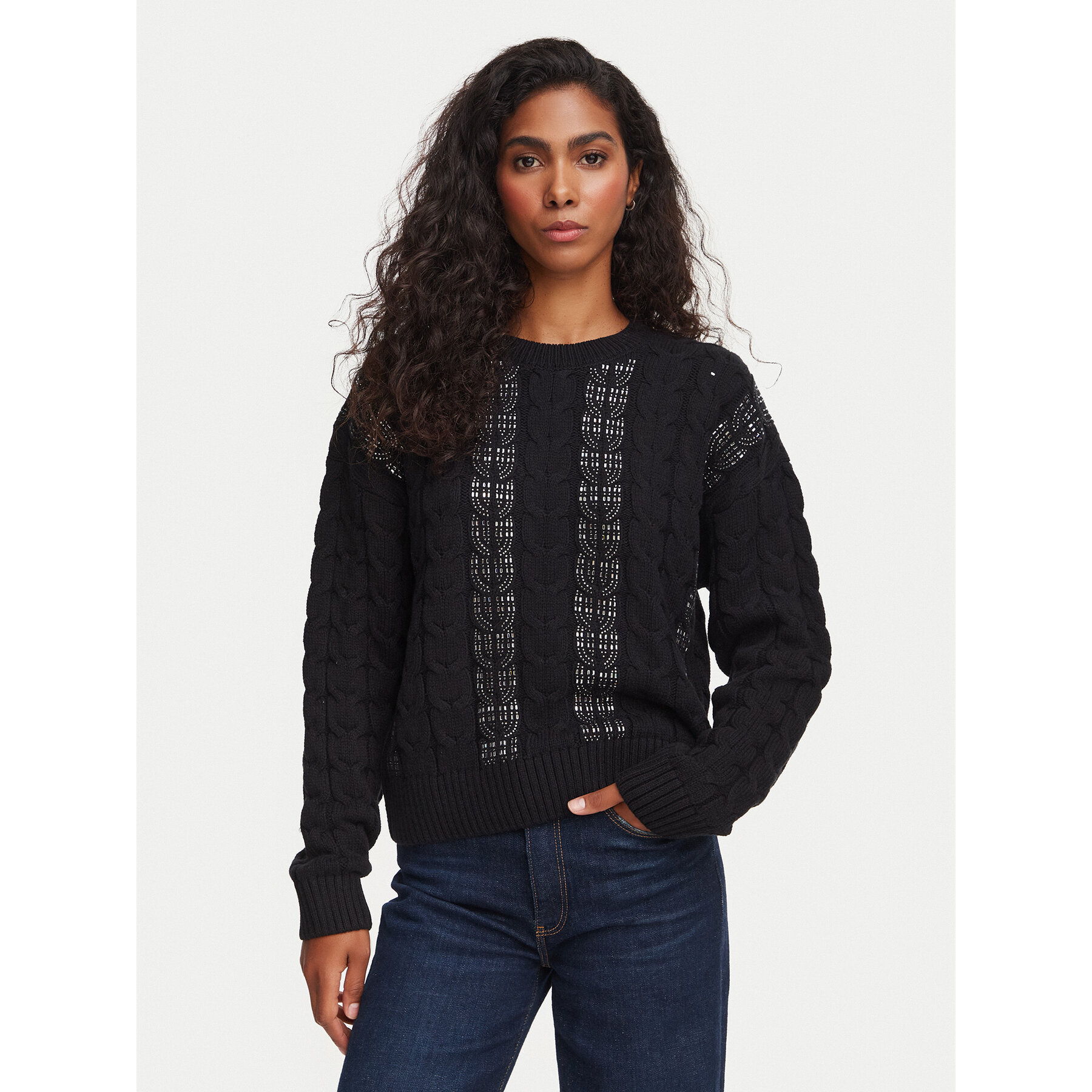 Guess Pullover W6YR21 Z0965 Schwarz Regular Fit