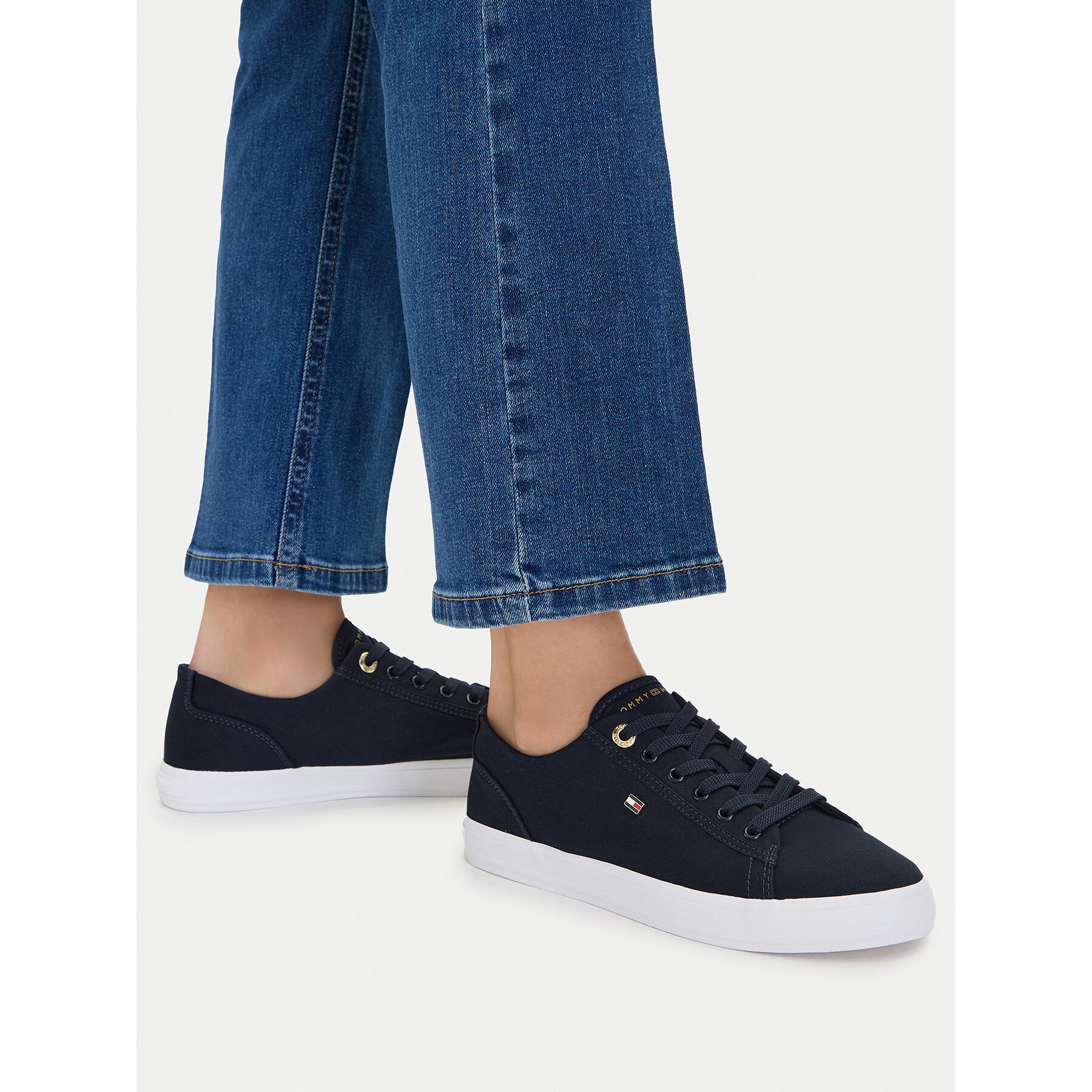 Tenisice Tommy Hilfiger Th Foxing Sneaker Canvas FW0FW09170 Tamnoplava