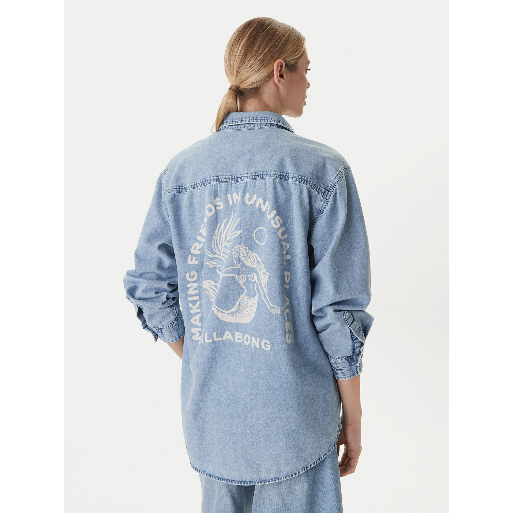 Billabong Jeanshemd Down The Coast EBJWT00122 Blau Oversize