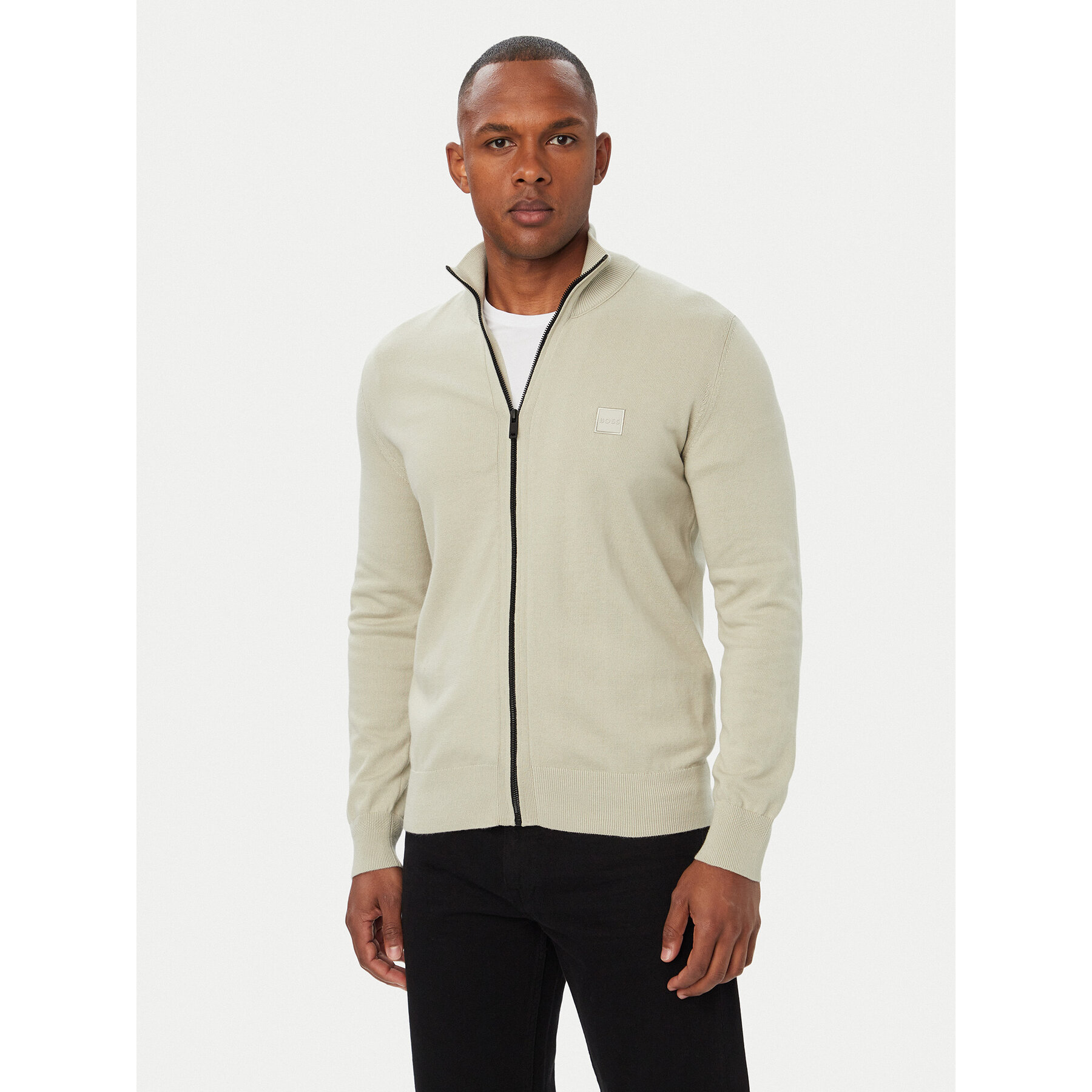 BOSS Strickjacke Kanozip_S 50543692 Beige Regular Fit