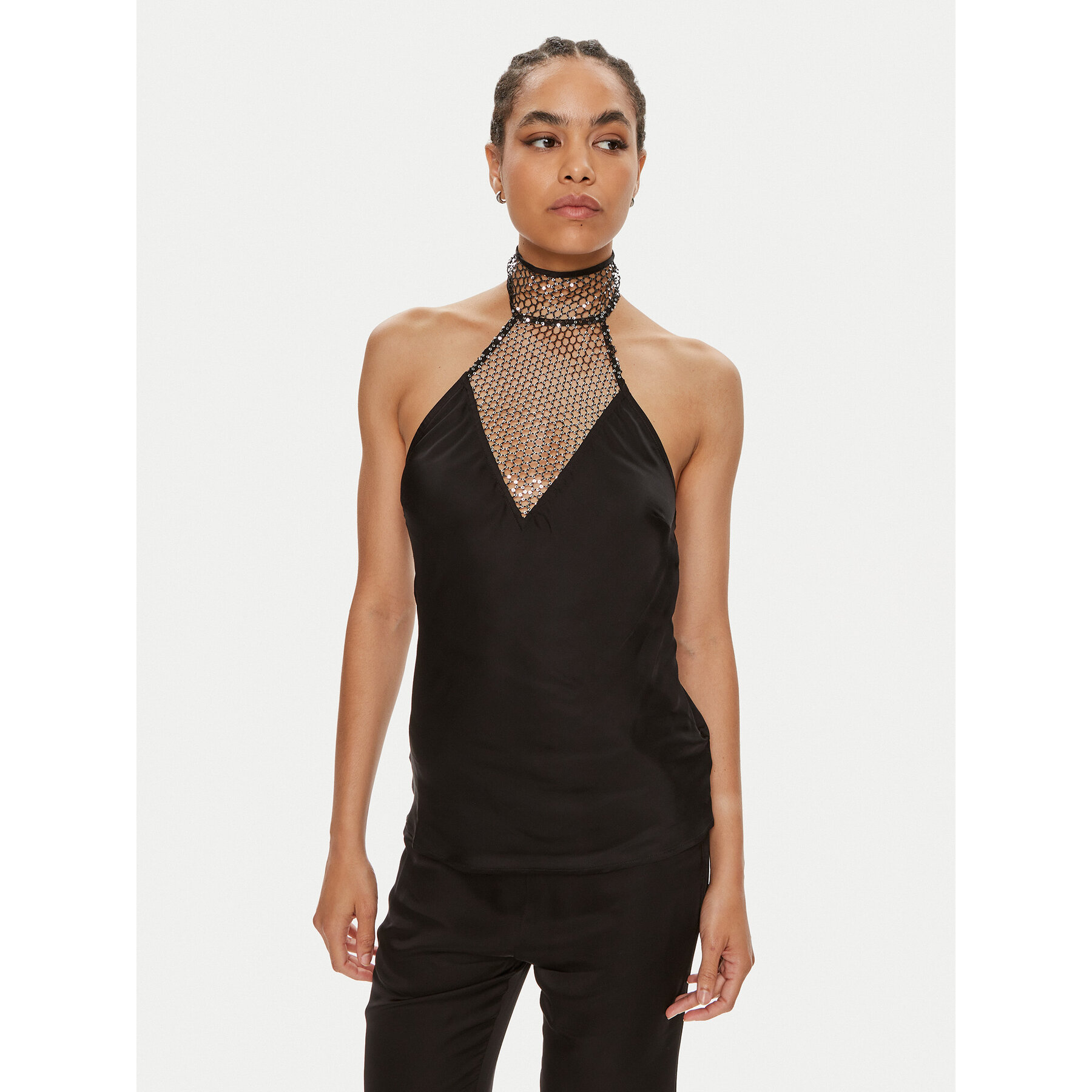 ROTATE ROTATE Τοπ Victoria 112536100 Μαύρο Slim Fit