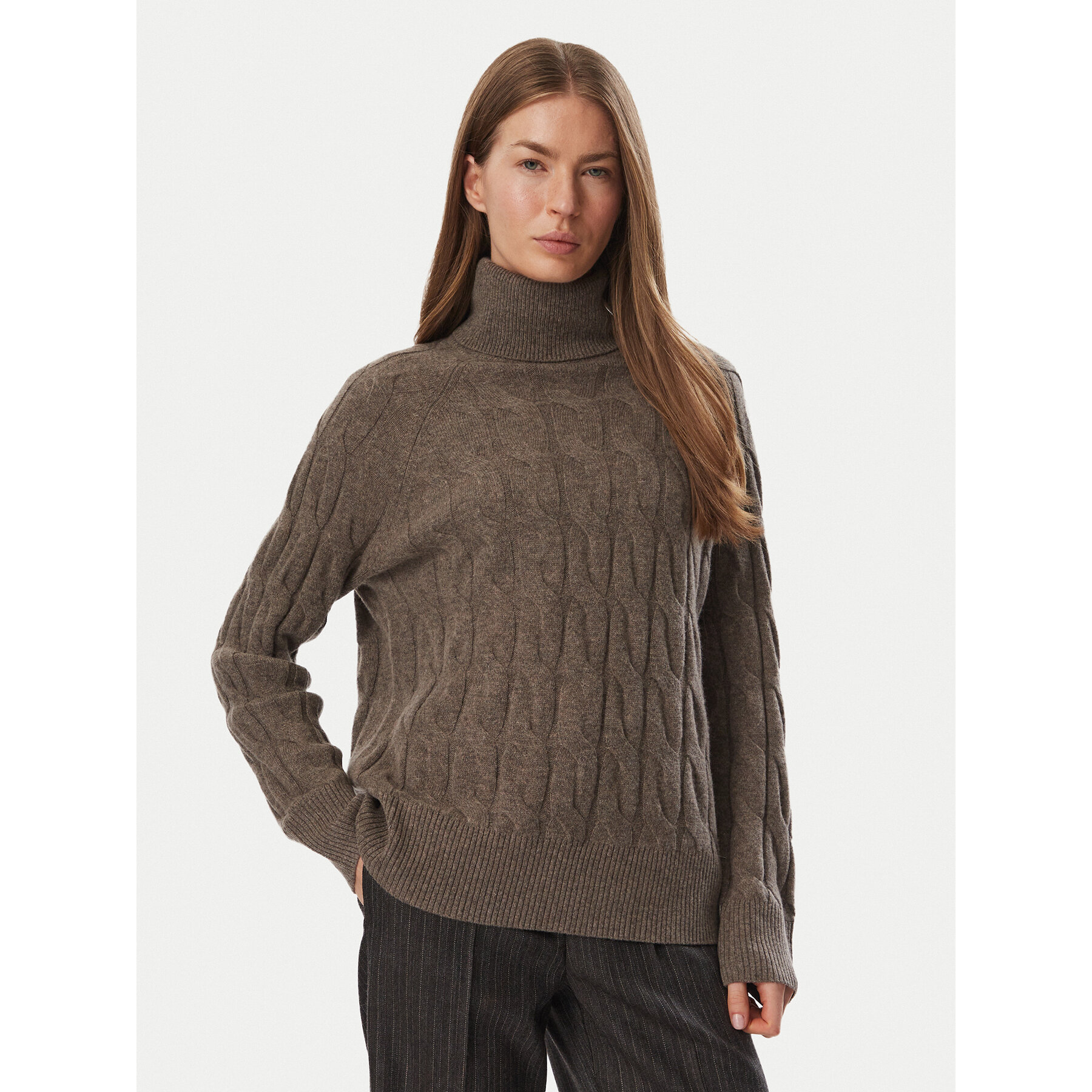Tommy Hilfiger Rollkragenpullover WW0WW46791 Dunkelbraun Regular Fit