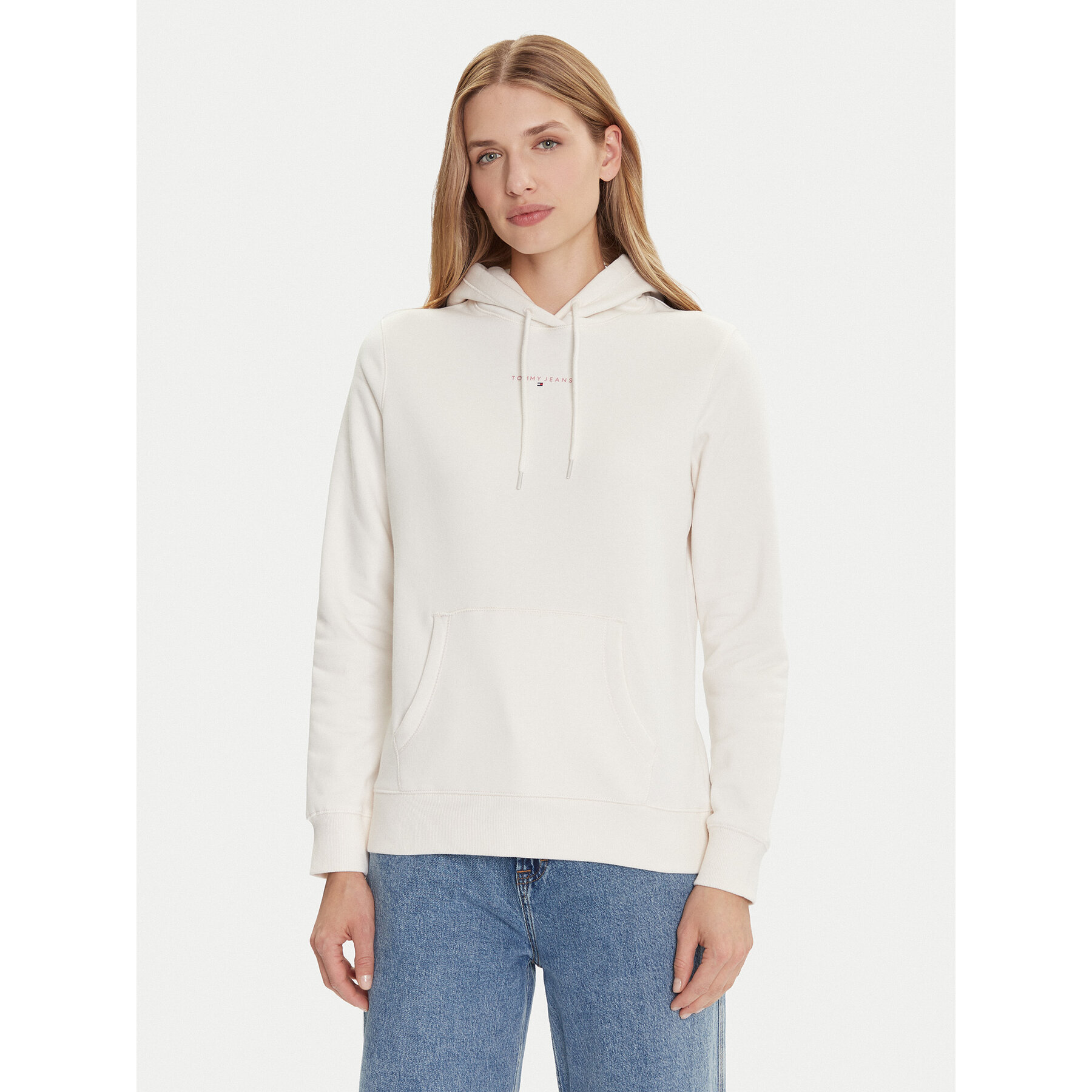 Tommy Jeans Sweatshirt Linear DW0DW21963 Weiß Regular Fit