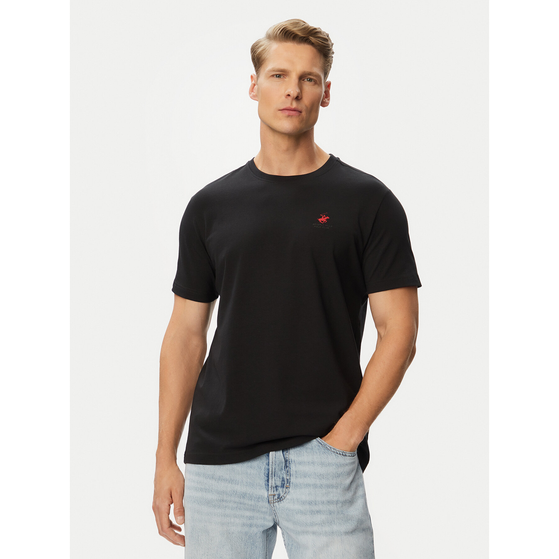 Beverly Hills Polo Club Majica P-SS26M-TS5022 Črna Regular Fit
