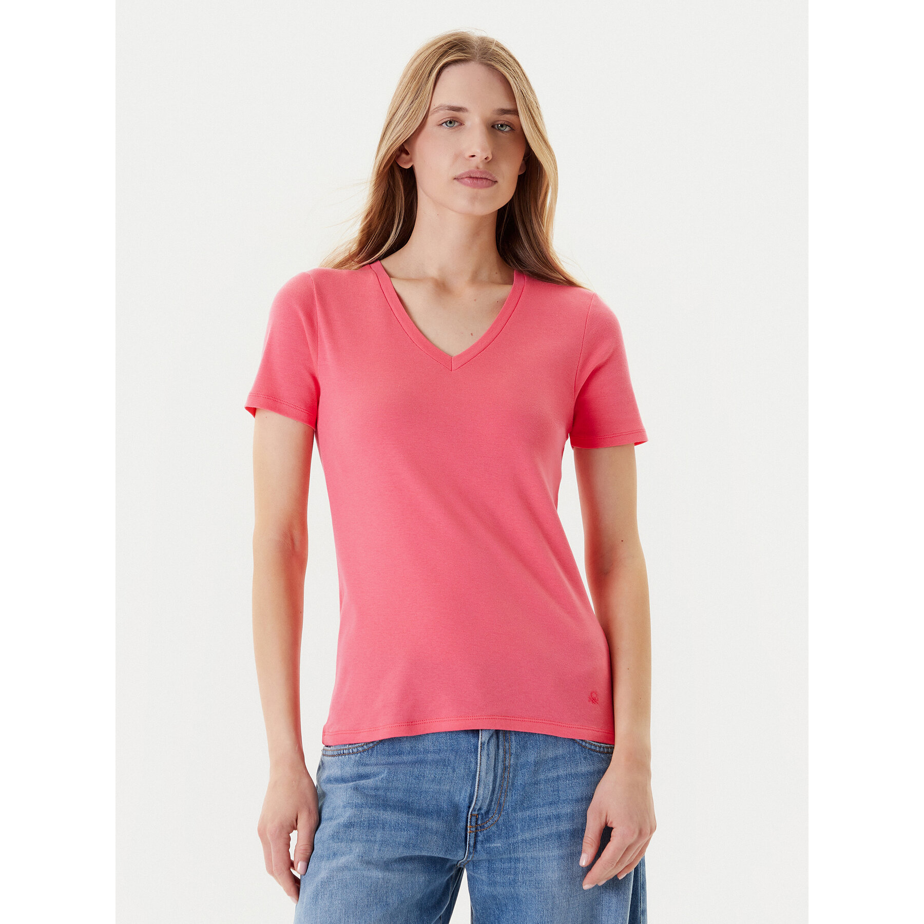 United Colors Of Benetton Póló 3GA2E4230 Rózsaszín Regular Fit