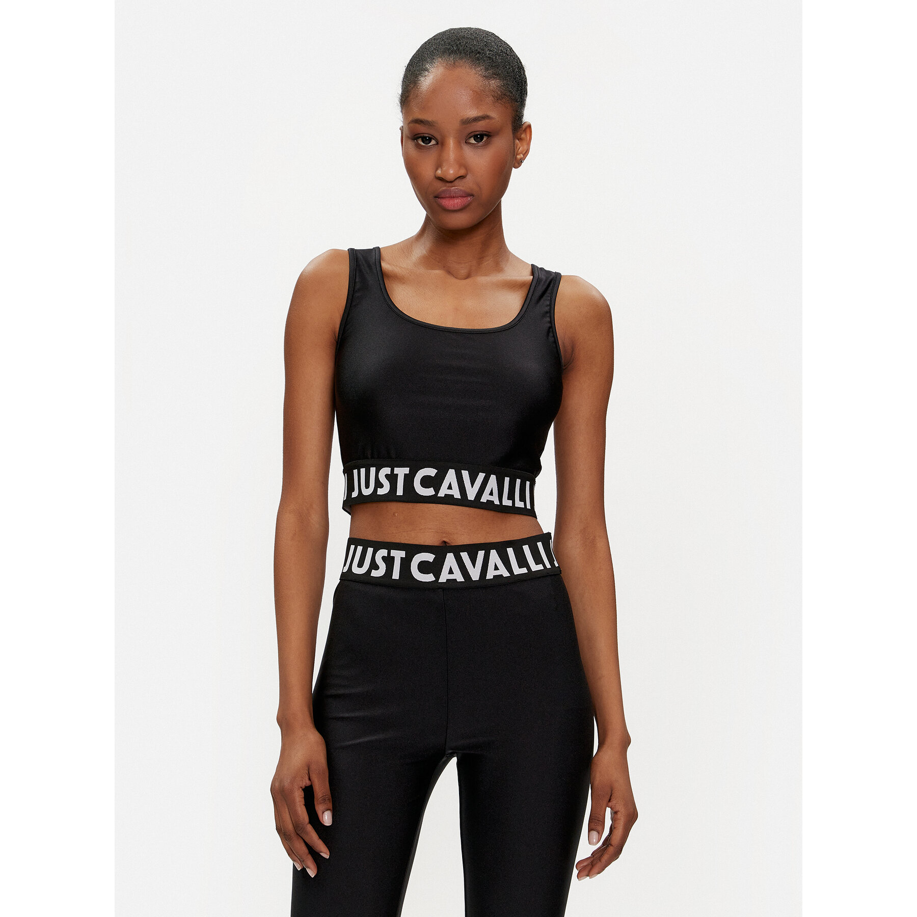 Just Cavalli Τοπ 76PAM204 Μαύρο Slim Fit