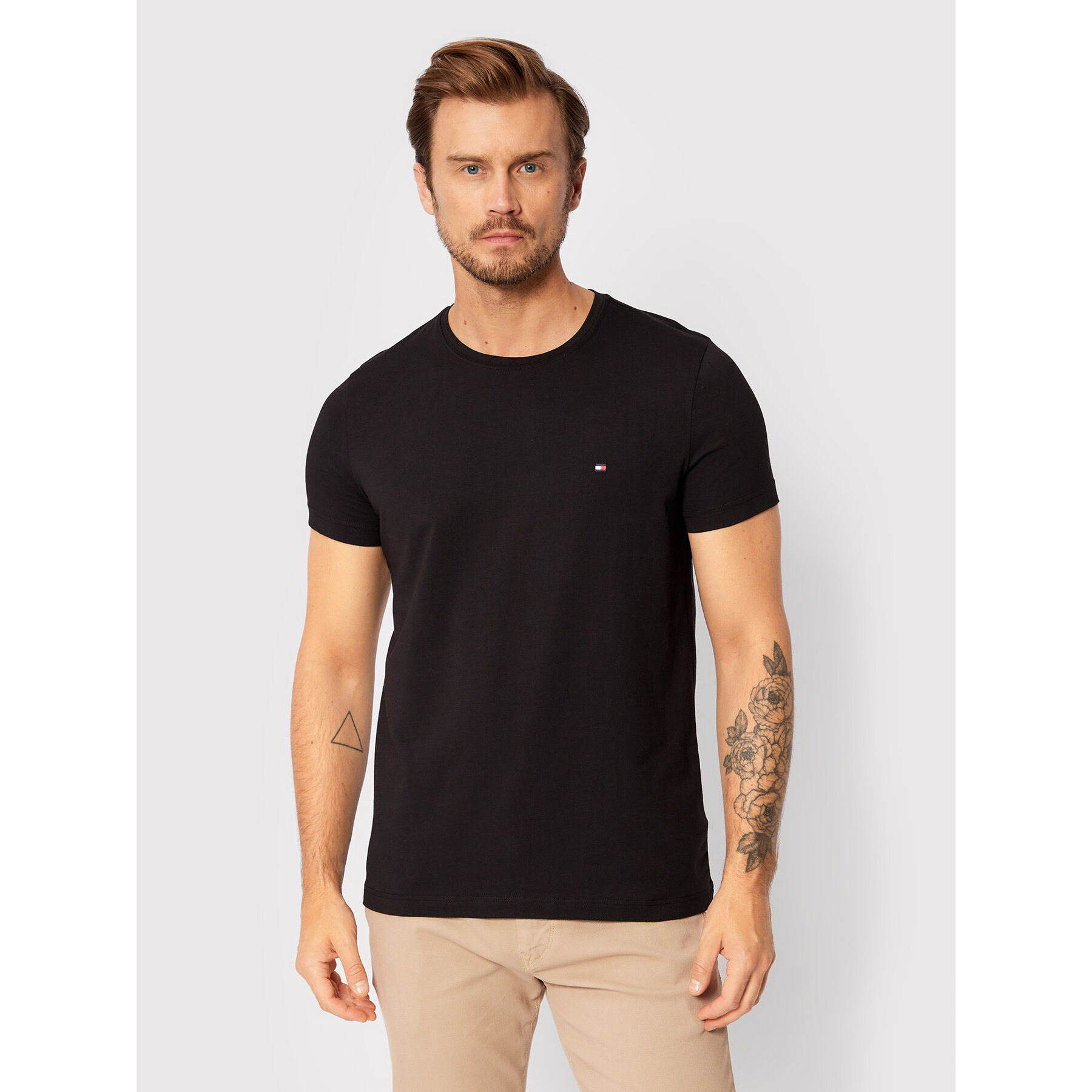 Tommy Hilfiger Póló Core Stretch MW0MW27539 Fekete Slim Fit