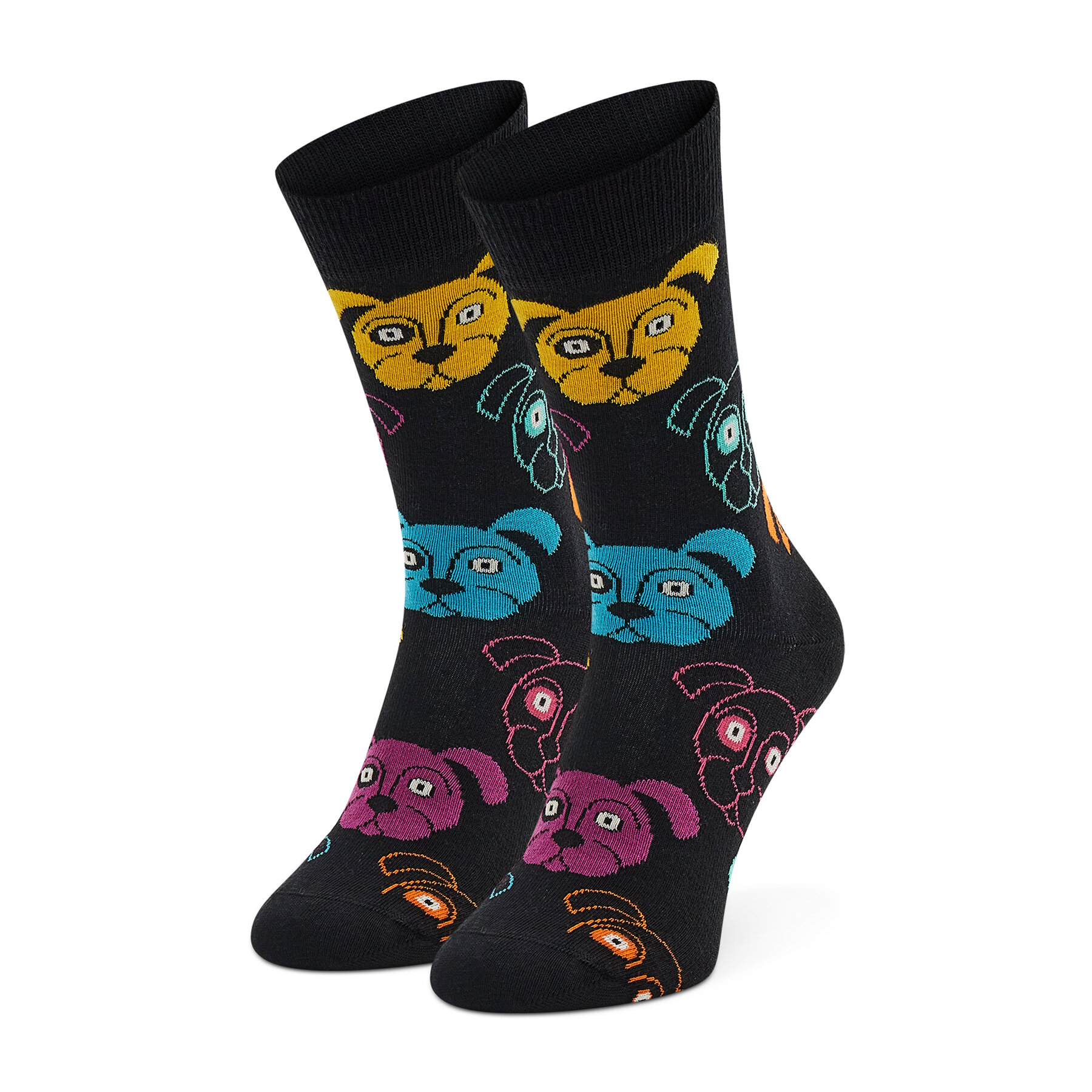Chaussettes hautes unisex Happy Socks DOG01-9050 Noir