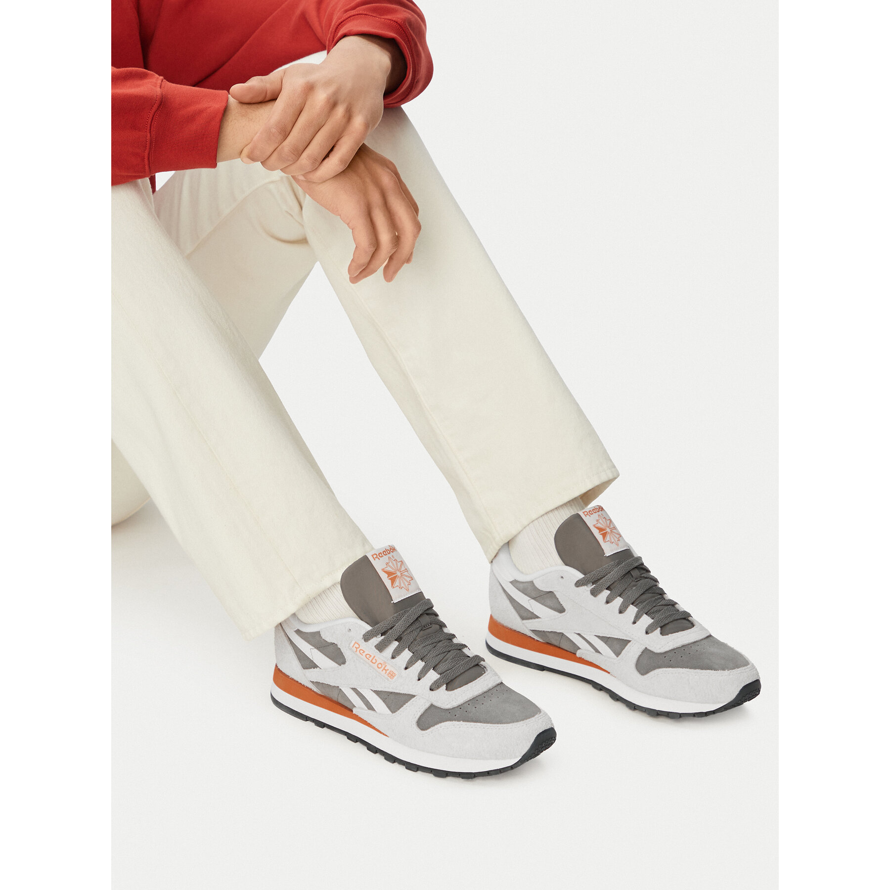Sneakersy Reebok SS-CLASSIC LEATHER 100245033 Svetlosivá