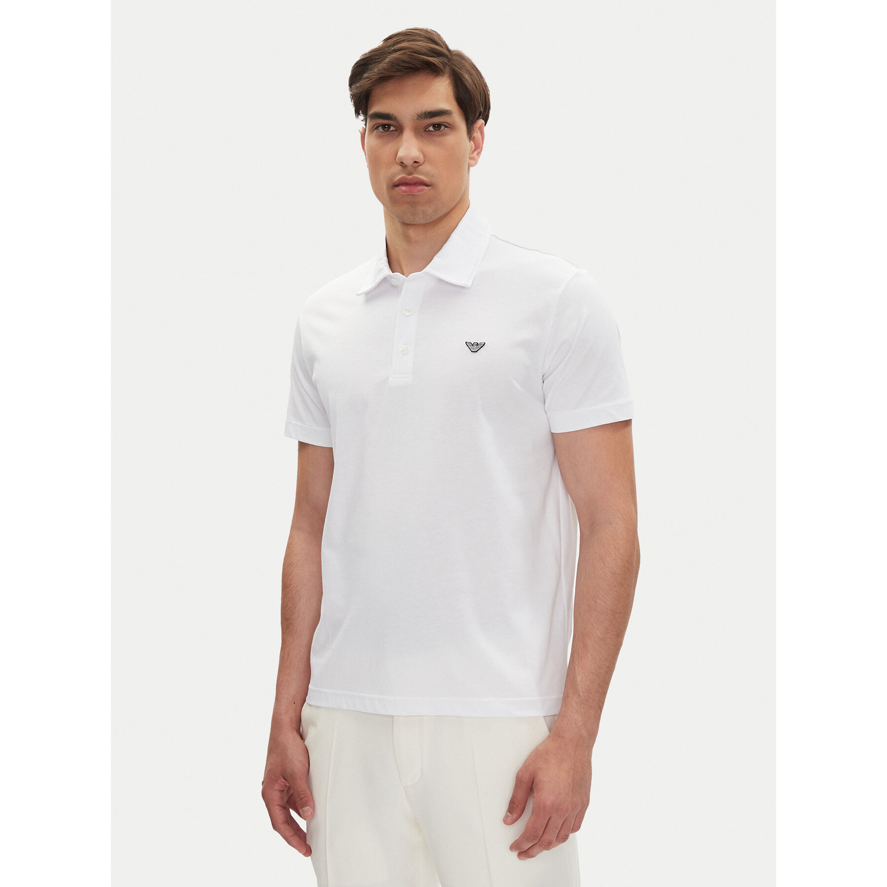 Emporio Armani Herren Weiß Poloshirt Em000571 Af12331 U0002 Regular Fit Extra Groß
