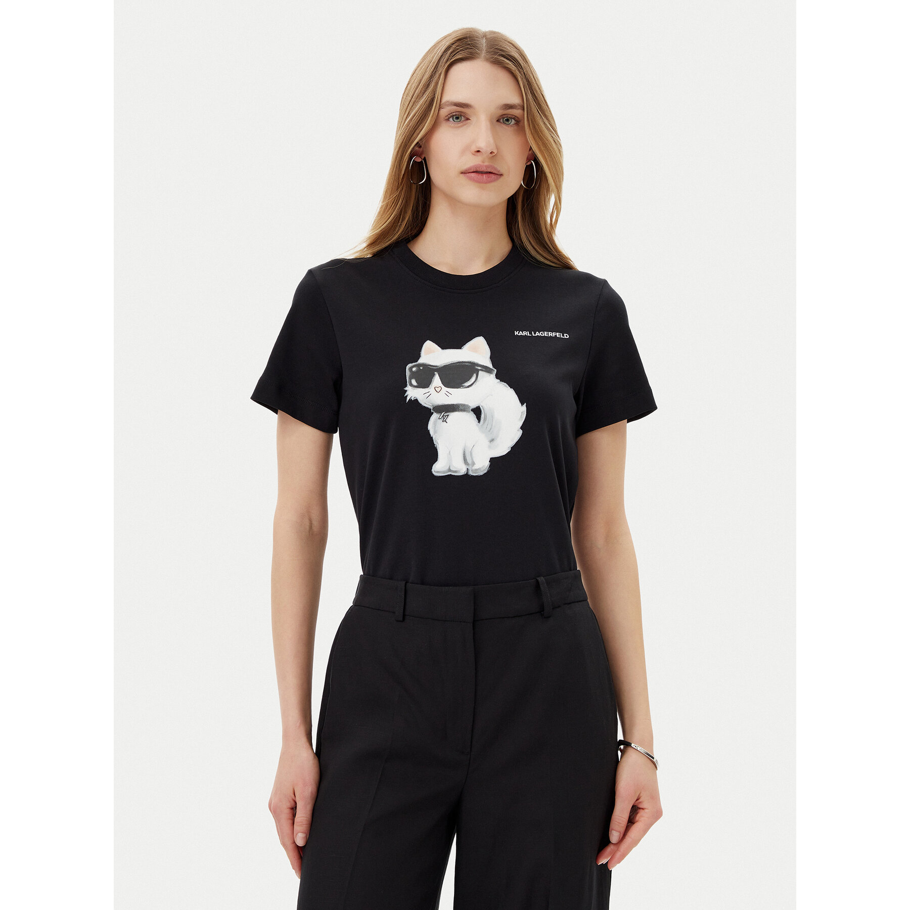 KARL LAGERFELD T-shirt A2W17119 Crna Regular Fit