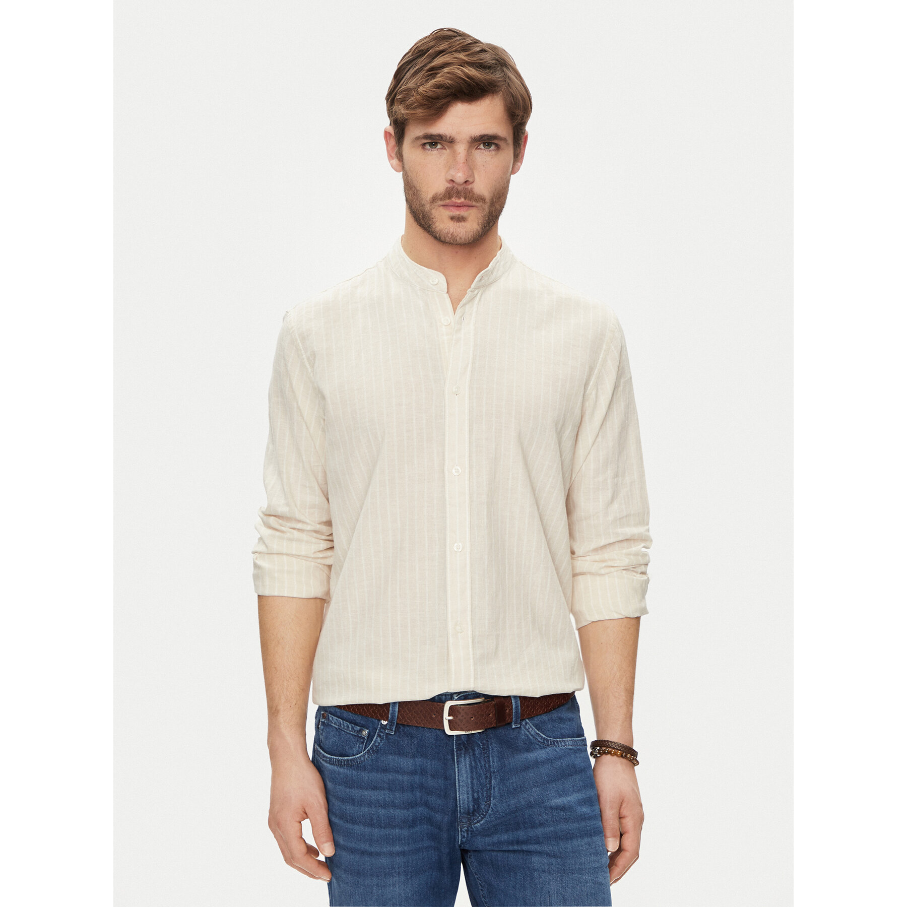 Pepe Jeans Hemd Pamphill PM308499 Beige Regular Fit