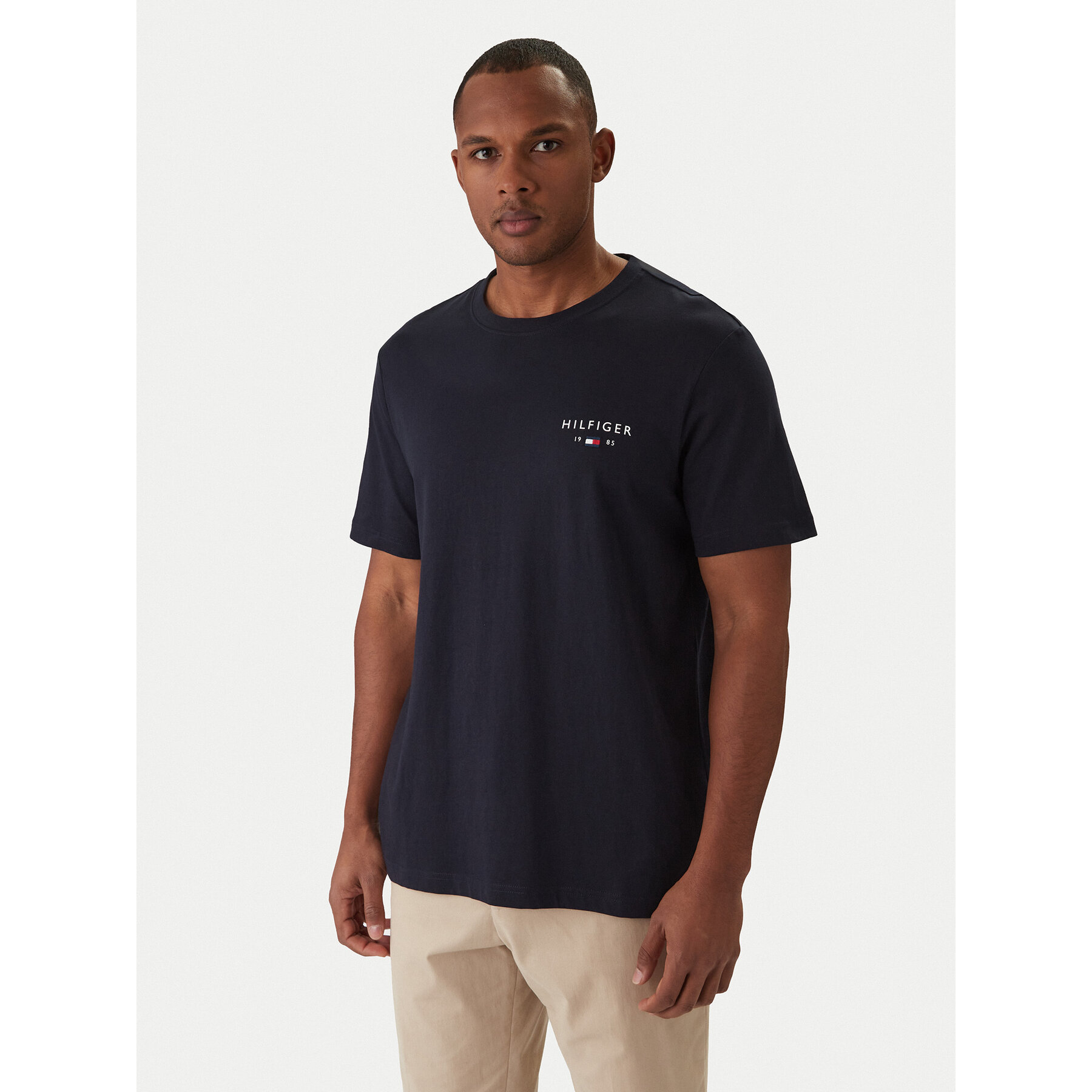 Tommy Hilfiger T-Shirt Brand Love MW0MW41456 Dunkelblau Regular Fit